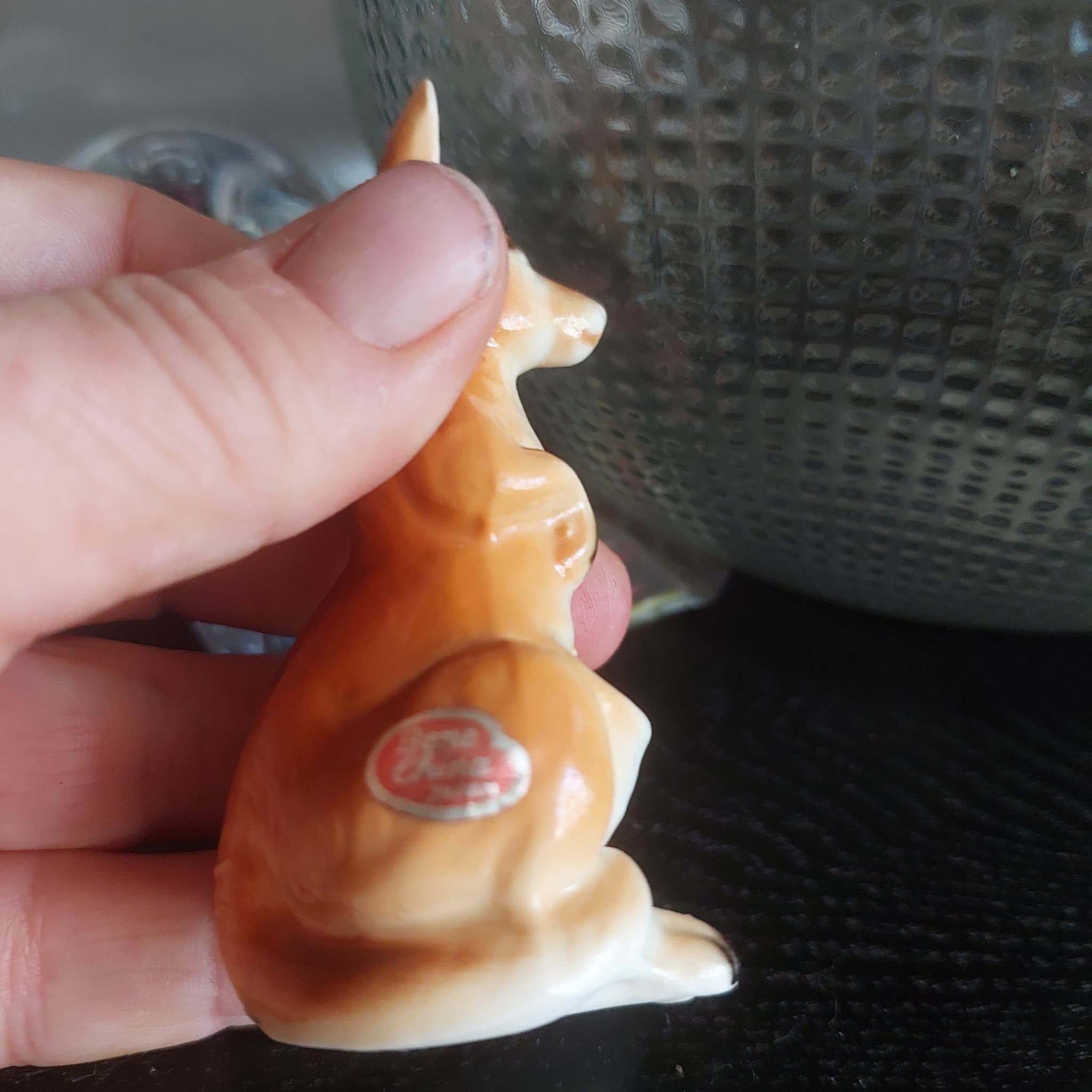 Vintage Bone China Kangaroo Figurine Toothpick Holder, Brown and White — photo 3 of 8