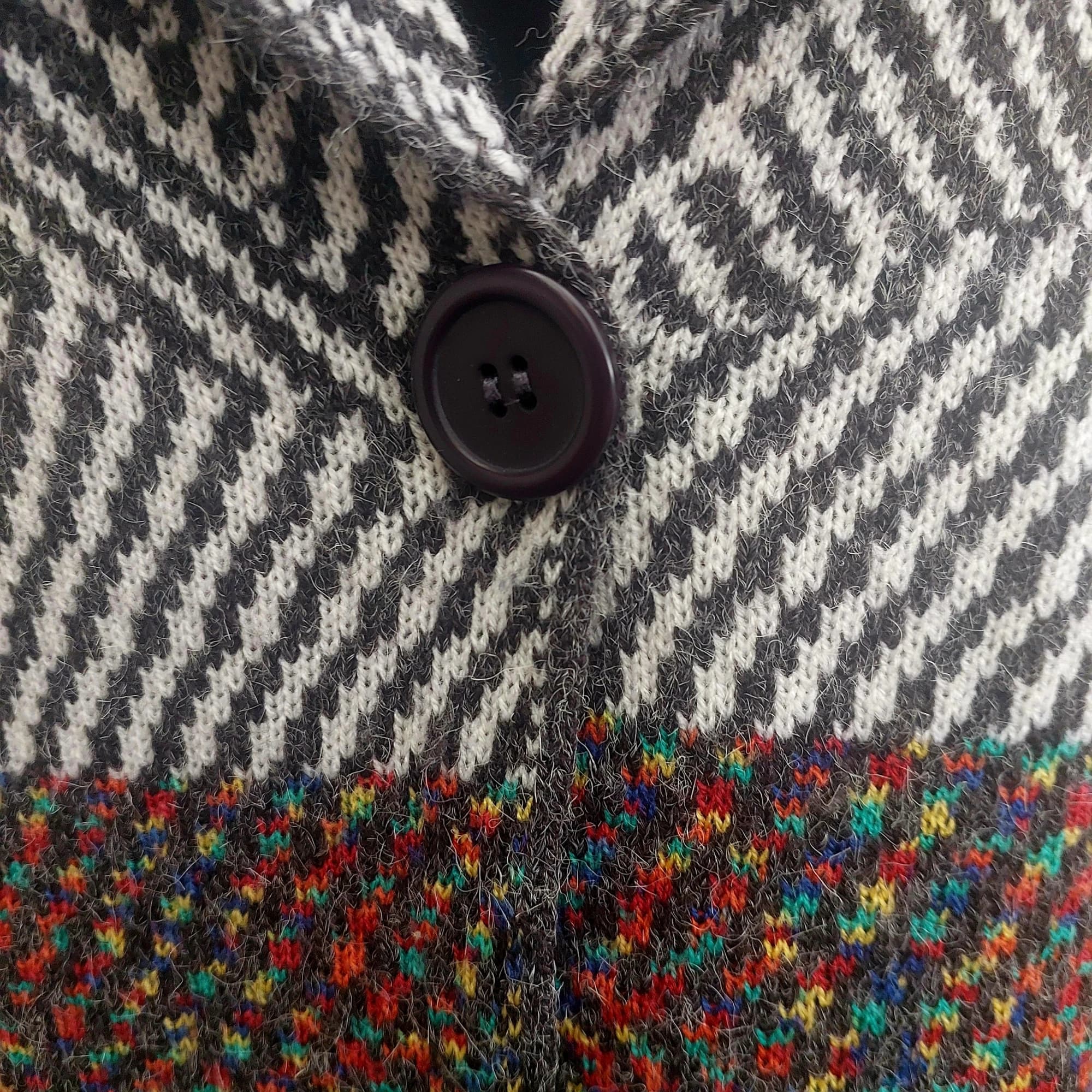 Vintage geometric chunky knit cardi-coat - Size M — photo 9 of 10