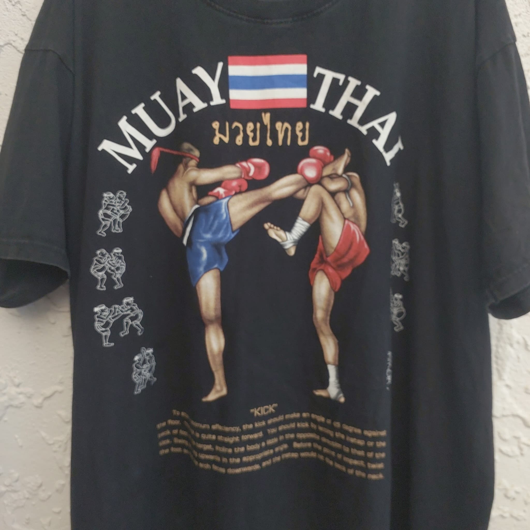 Vintage Muay Thai Graphic T-Shirt, Black, Size XL — photo 3 of 4