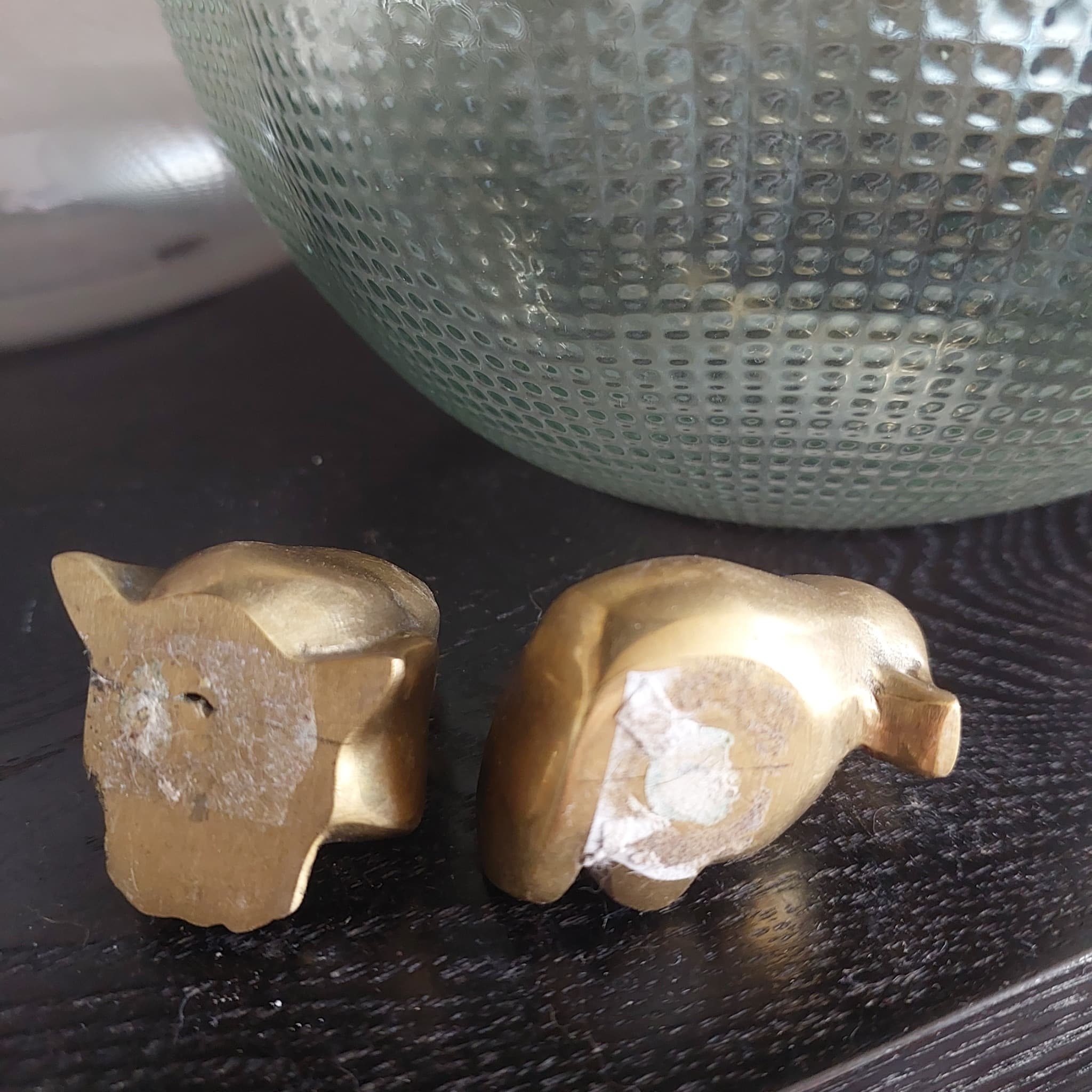Vintage Solid Brass Frog Figurines, Set Of Two, Gold — photo 4 of 5