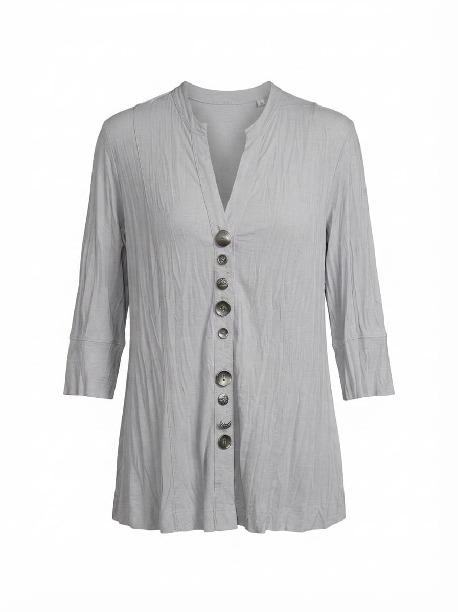 Vintage VERGE "Wonder Cardi" textured grey tunic cardigan - Size L (Mint) — photo 1 of 10