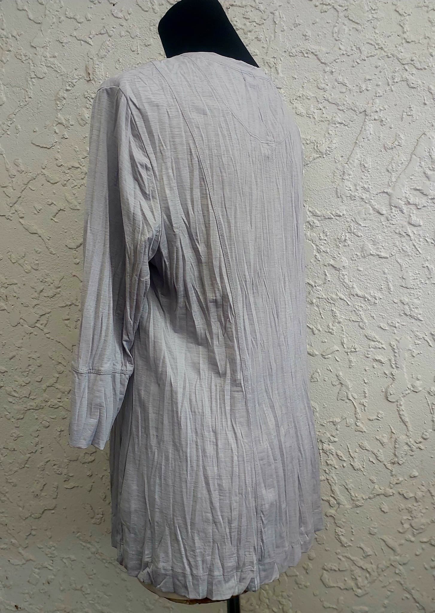 Vintage VERGE "Wonder Cardi" textured grey tunic cardigan - Size L (Mint) — photo 10 of 10