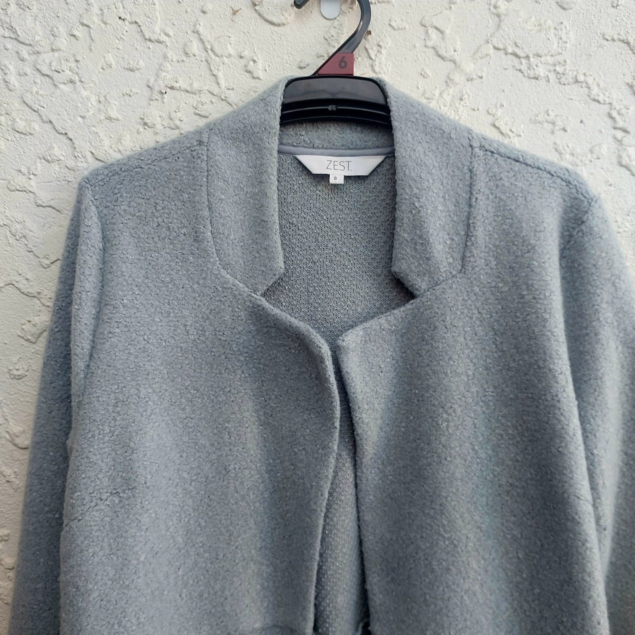 "Zest" Bouclé minimalist coat / coatigan , Size 8, like new — photo 9 of 10
