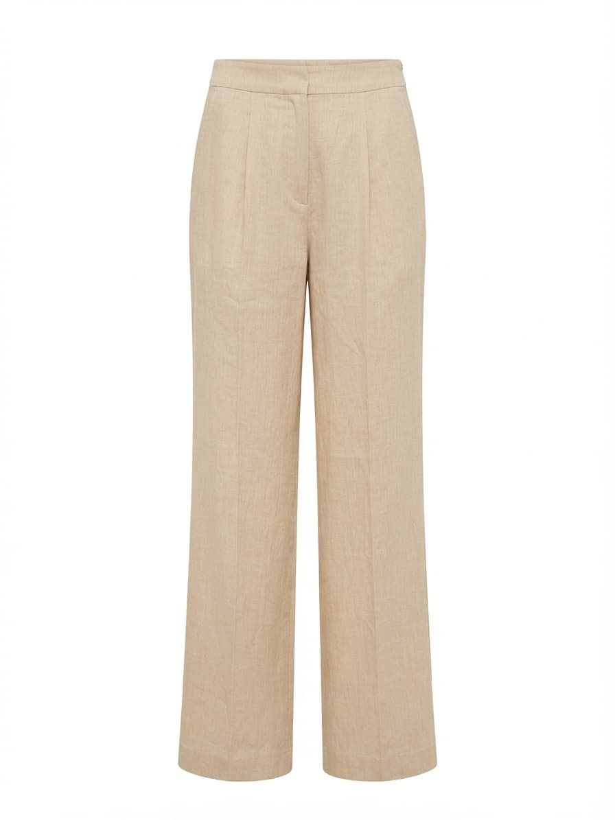 AERE Linen Wide-Leg Pant Beige Women's Size 10 — photo 1 of 6