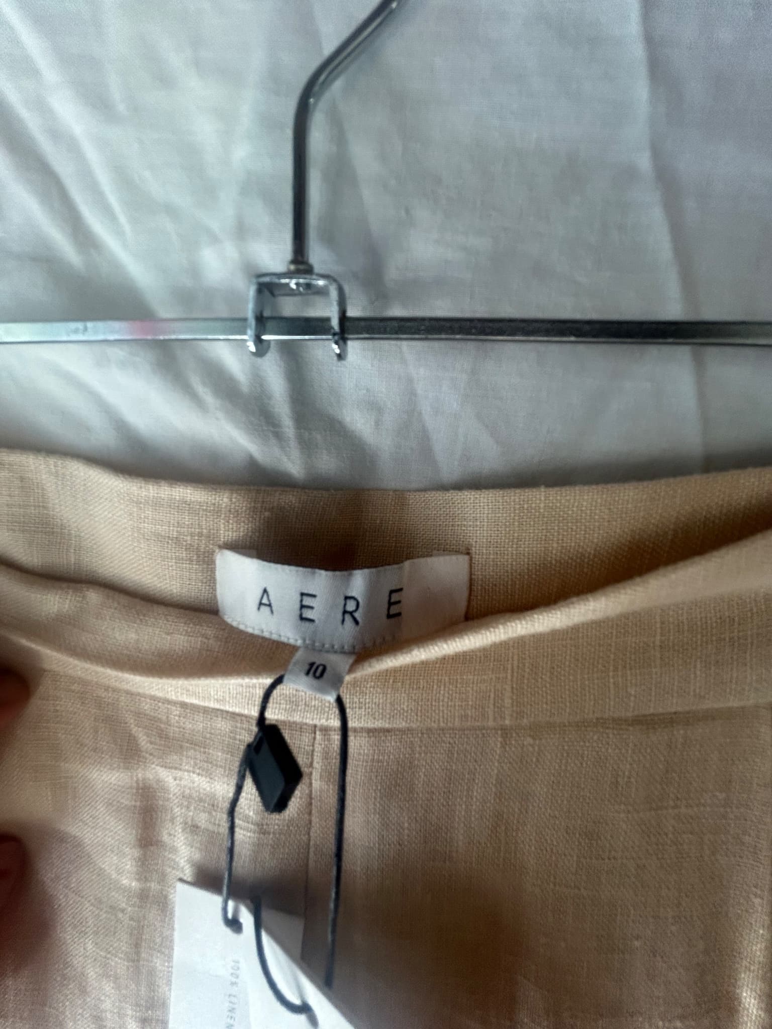 AERE Linen Wide-Leg Pant Beige Women's Size 10 — photo 4 of 6