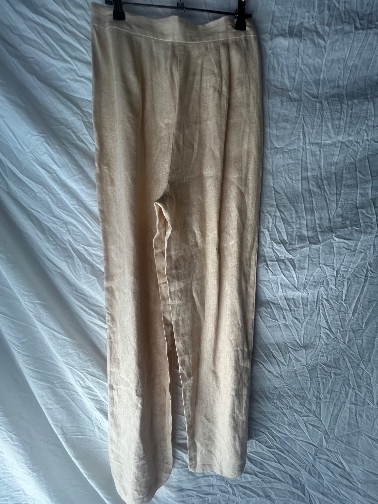 AERE Linen Wide-Leg Pant Beige Women's Size 10 — photo 6 of 6