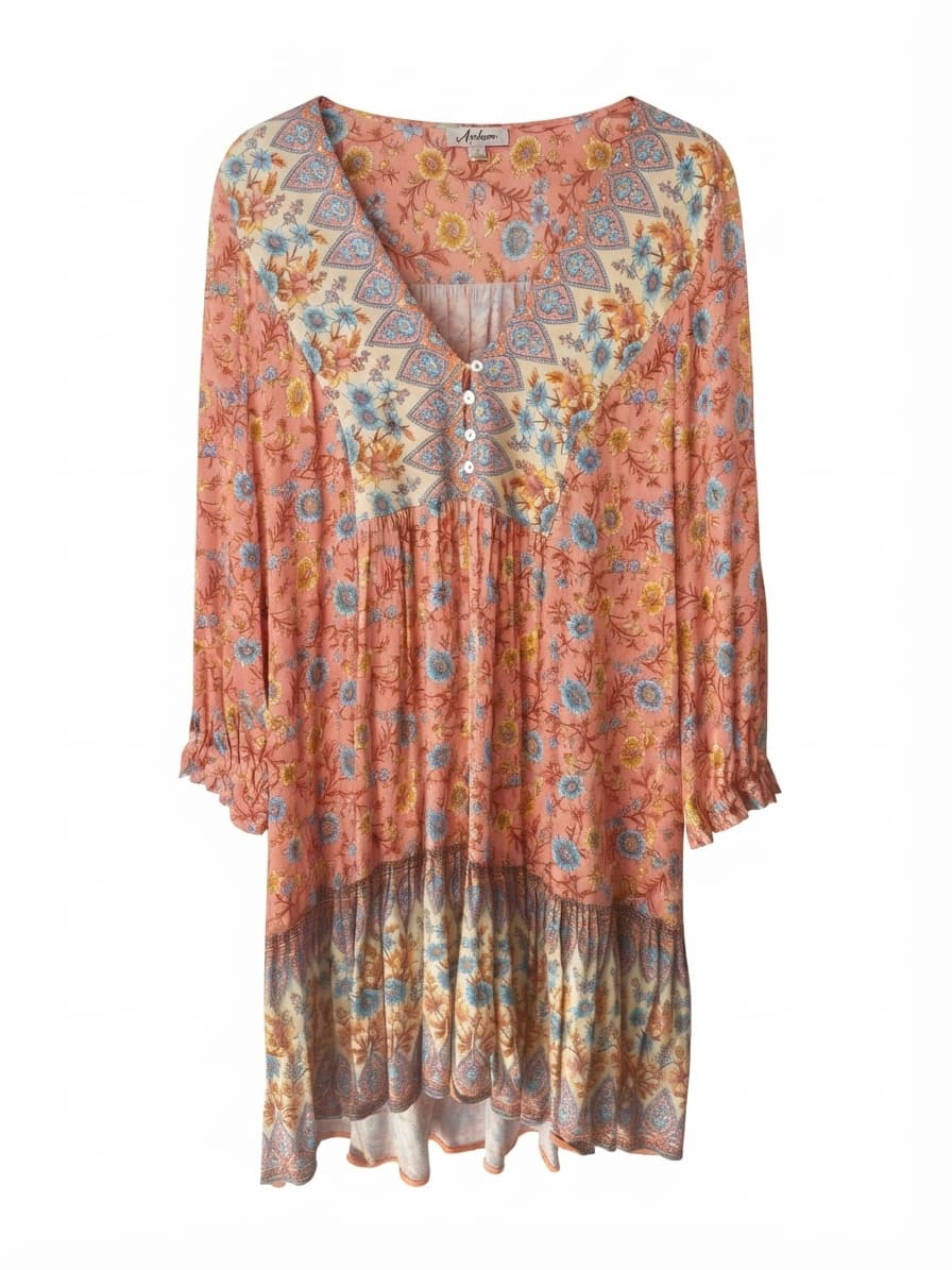 Arnhem Floral Boho Tunic Dress Pink Size 8 — photo 1 of 5