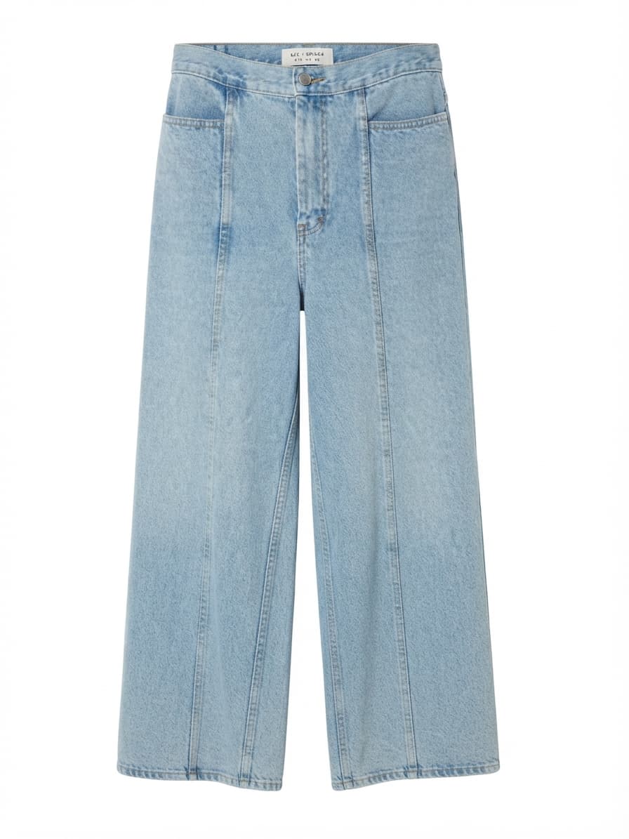 Bec + Bridge High Rise Wide Leg Cropped Jeans Light Blue AU 10 — photo 1 of 4