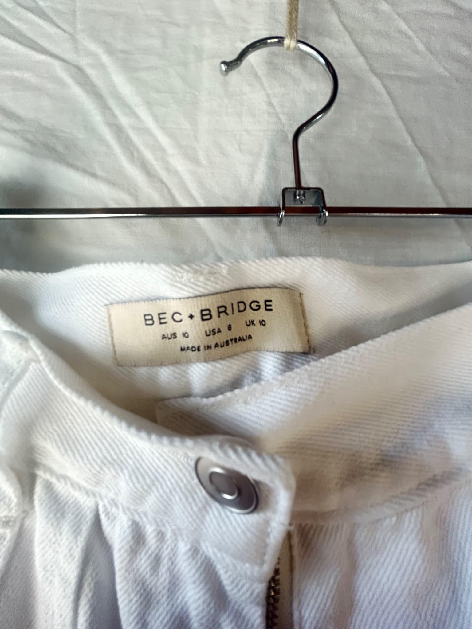 BEC + BRIDGE High-Waisted Paneled Denim Jeans White AU 10 — photo 4 of 5