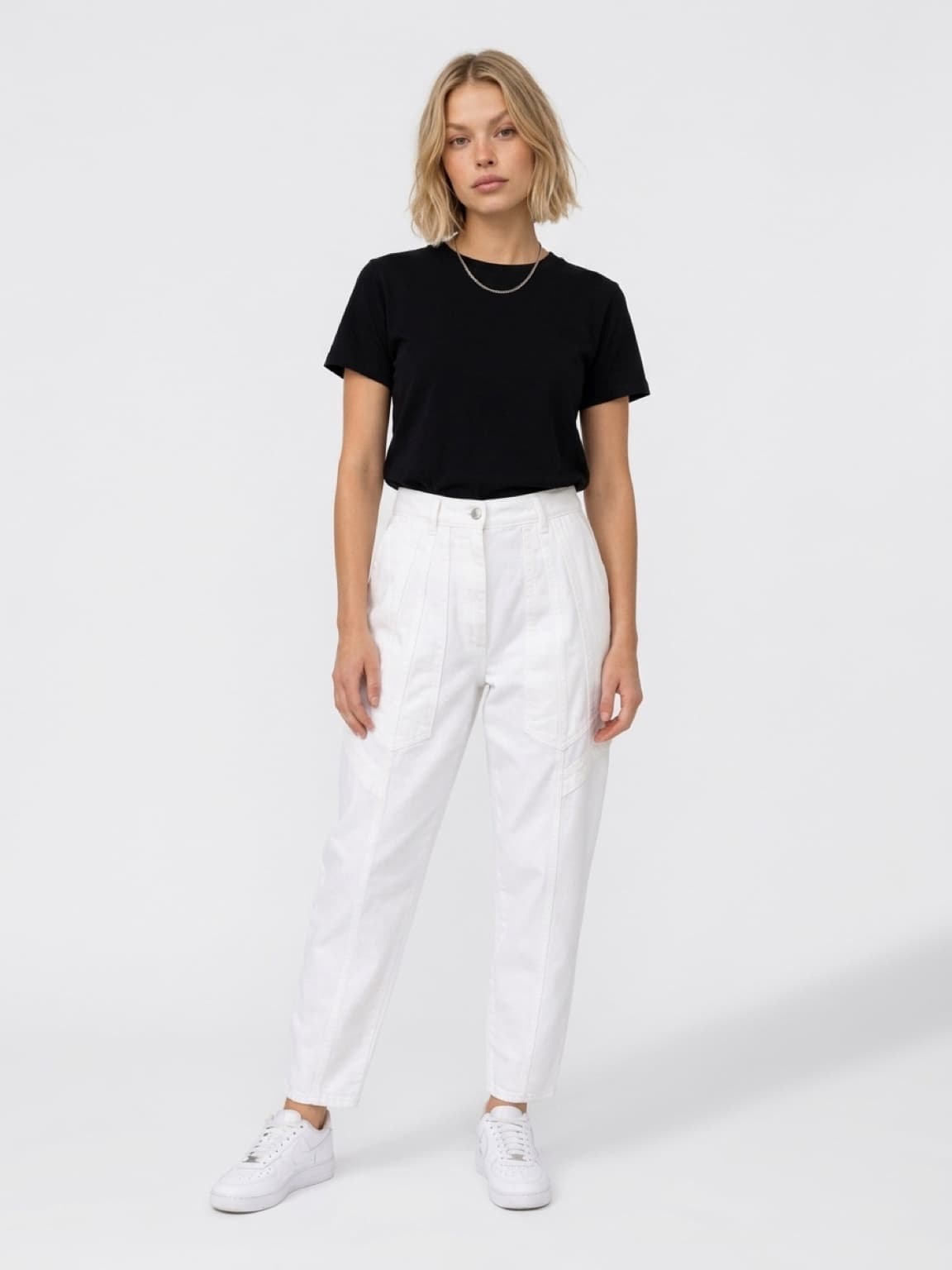 BEC + BRIDGE High-Waisted Paneled Denim Jeans White AU 10 — photo 1 of 5