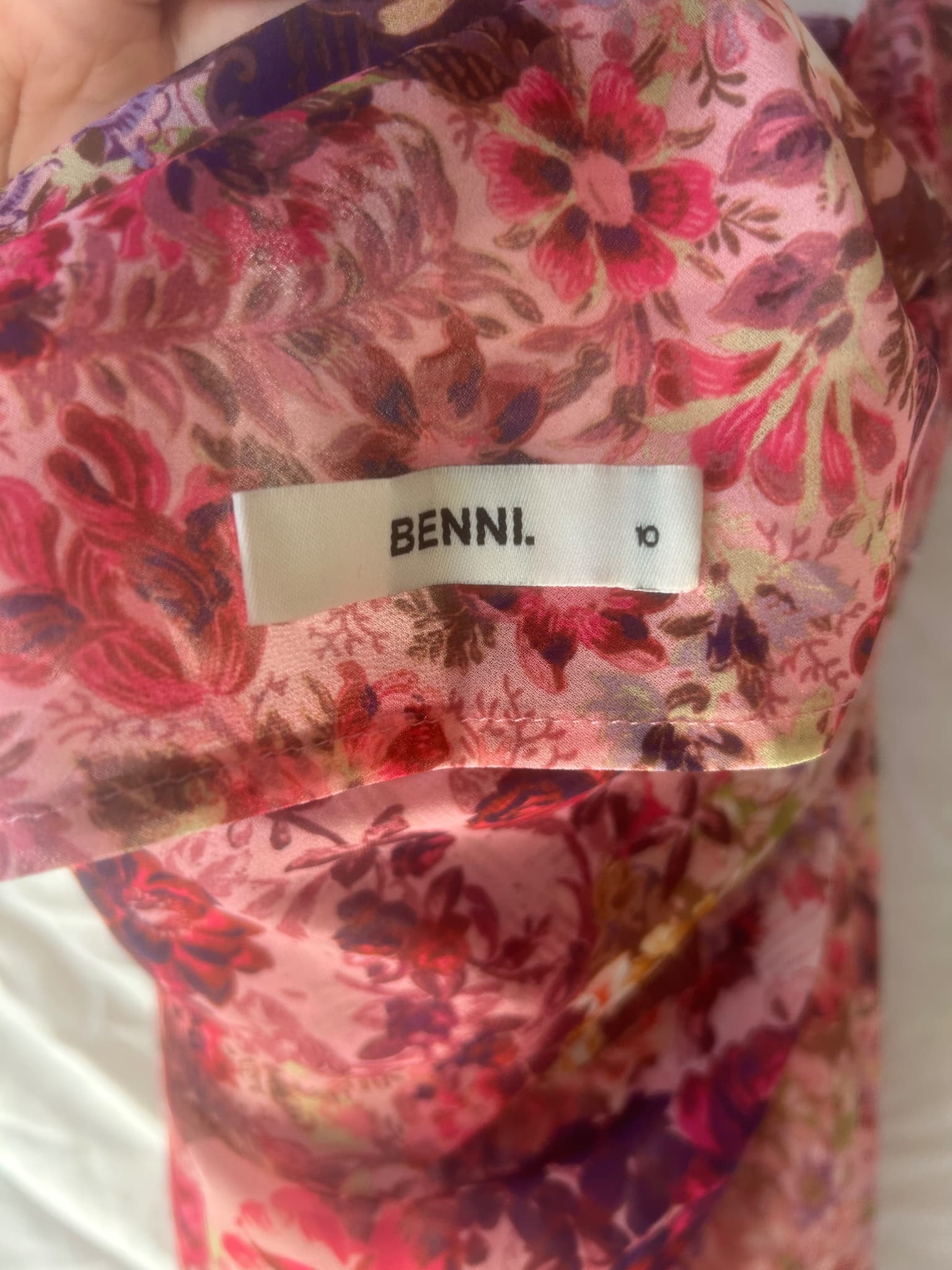 BENNI. The 1996 Dress Red Flower Floral Print Size 10 — photo 4 of 7