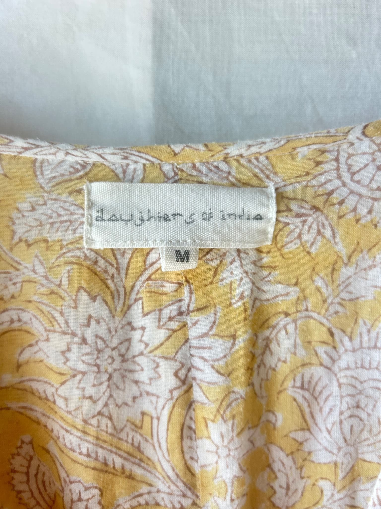 Daughters of India Floral Midi Dress Yellow Size M — photo 2 of 3