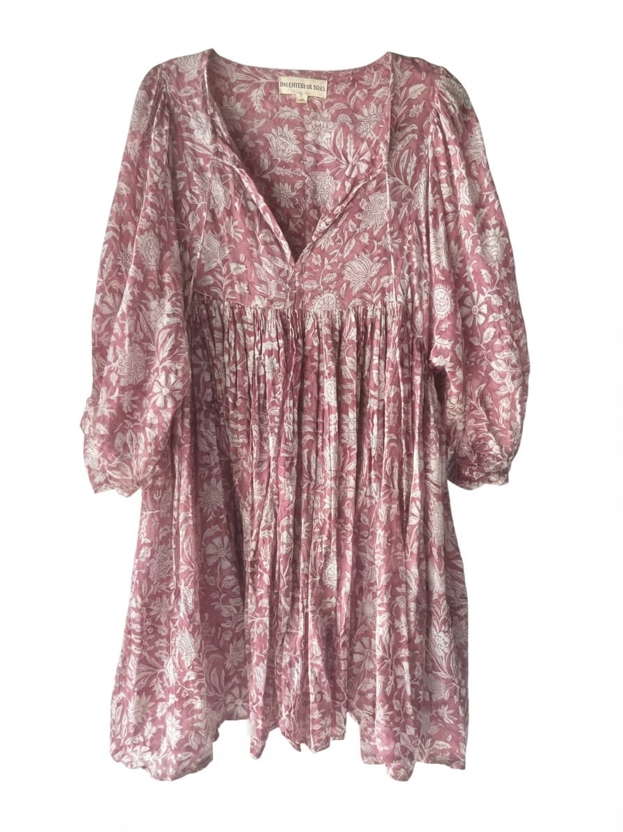 Daughters Of India Kyra Mini Dress Pink Floral Size S — photo 1 of 3