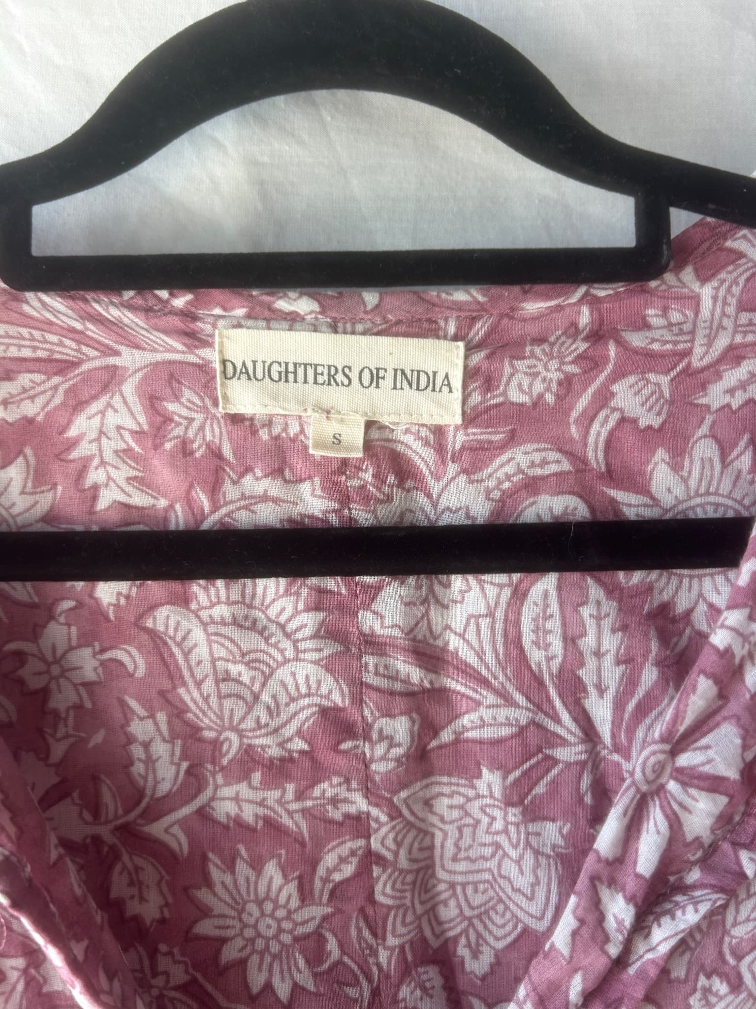 Daughters Of India Kyra Mini Dress Pink Floral Size S — photo 2 of 3