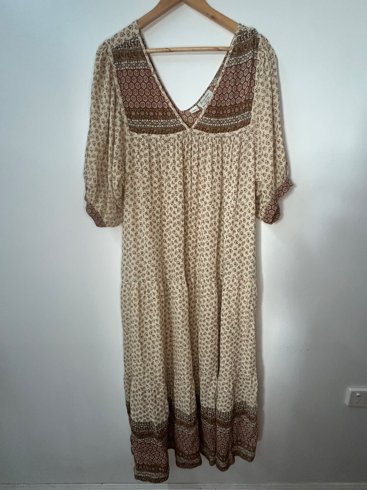 Free Love by Tree Of Life Boho Floral Maxi Dress Earth Tones Free Size — photo 2 of 3