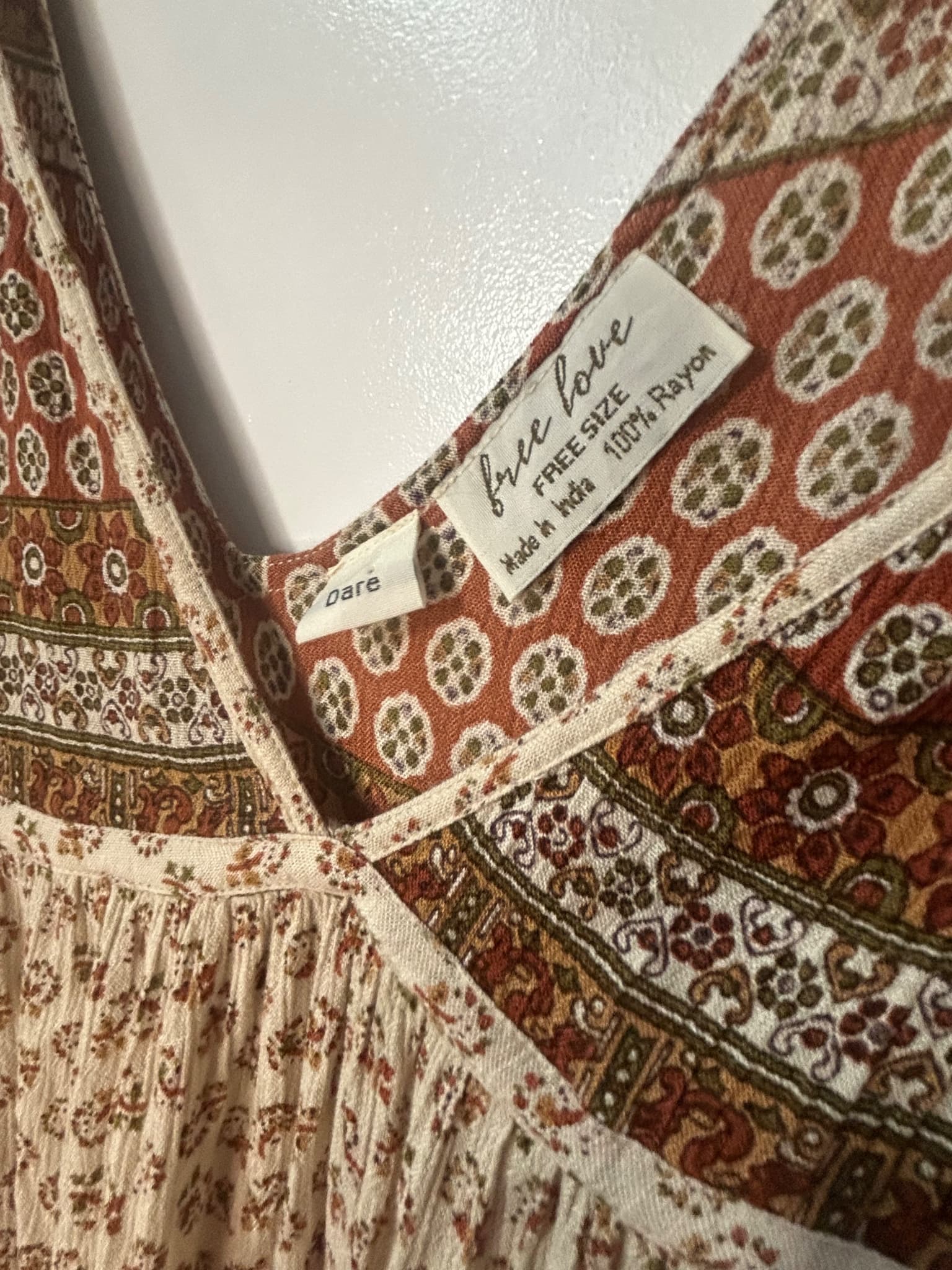 Free Love by Tree Of Life Boho Floral Maxi Dress Earth Tones Free Size — photo 3 of 3