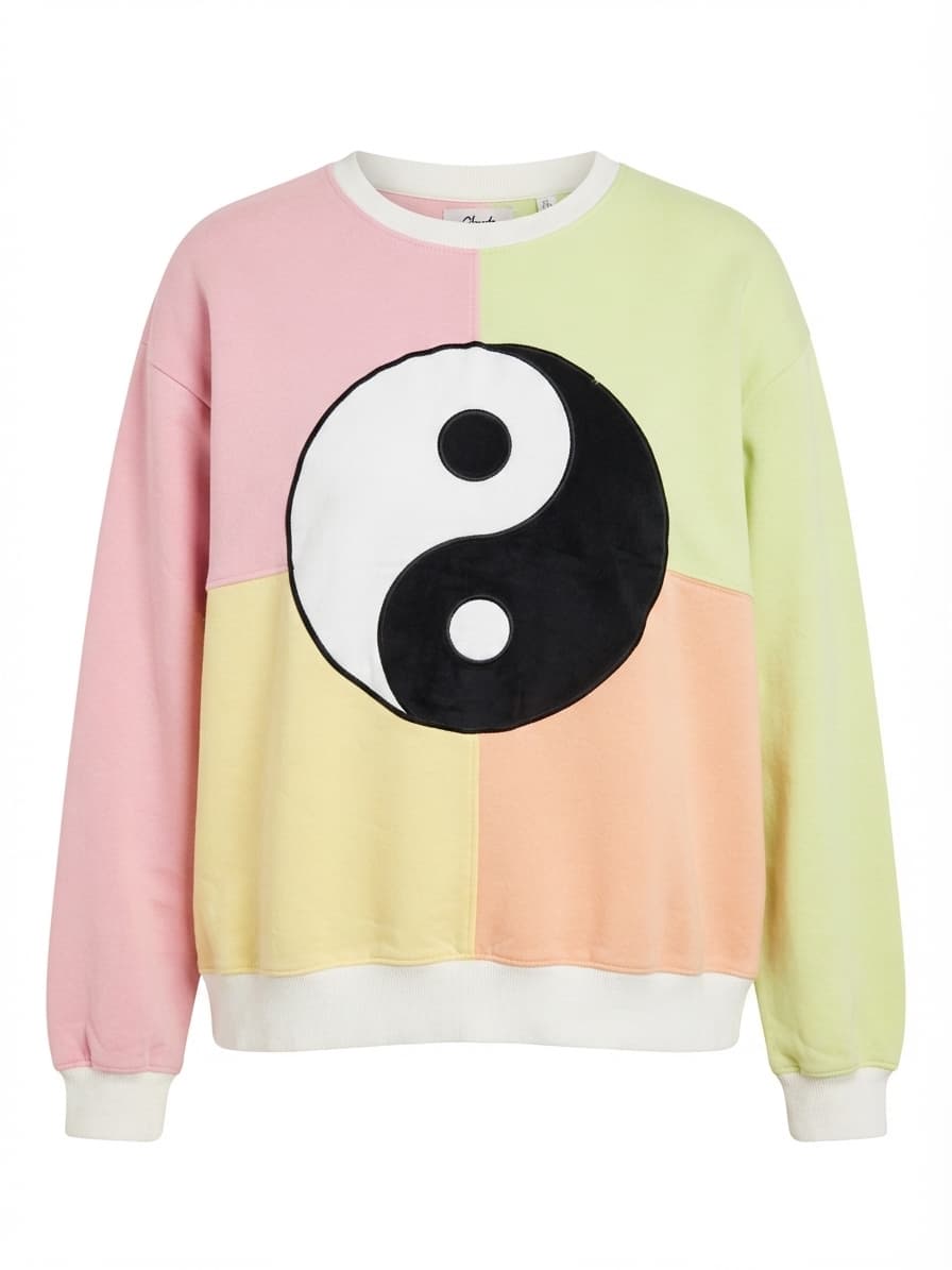 Ghanda Pastel Colourblock Yin Yang Sweatshirt Size 8 — photo 1 of 4