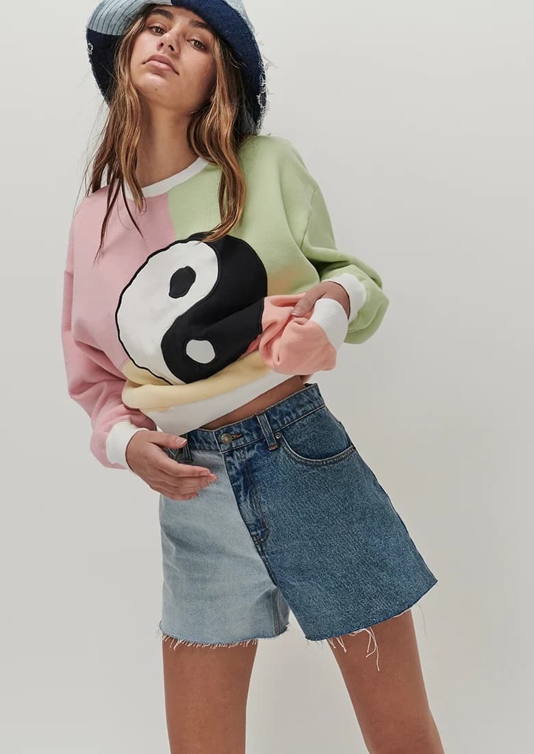 Ghanda Pastel Colourblock Yin Yang Sweatshirt Size 8 — photo 2 of 4