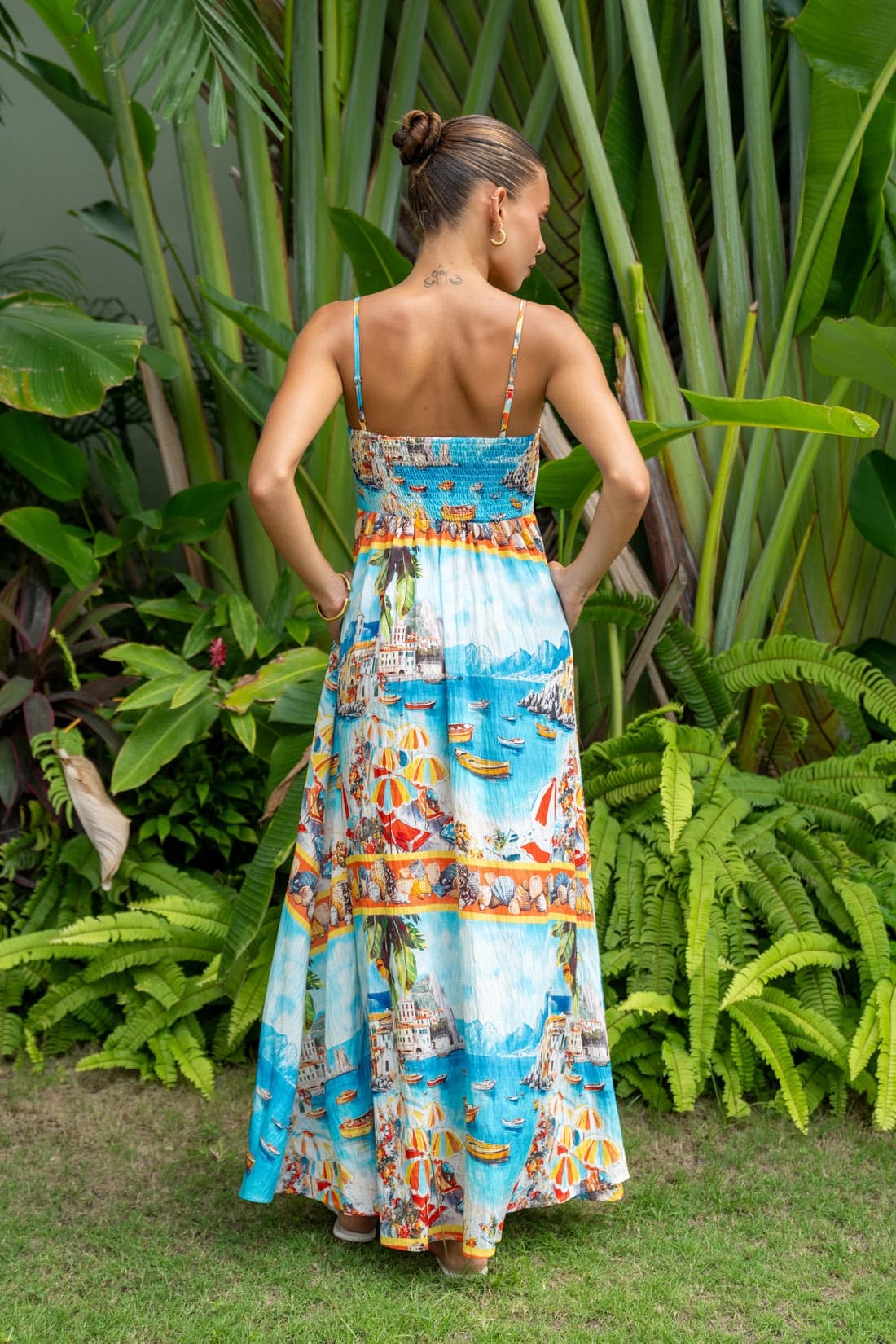 HEYCHIC Coastal Print Maxi Dress Size 8 — photo 2 of 6