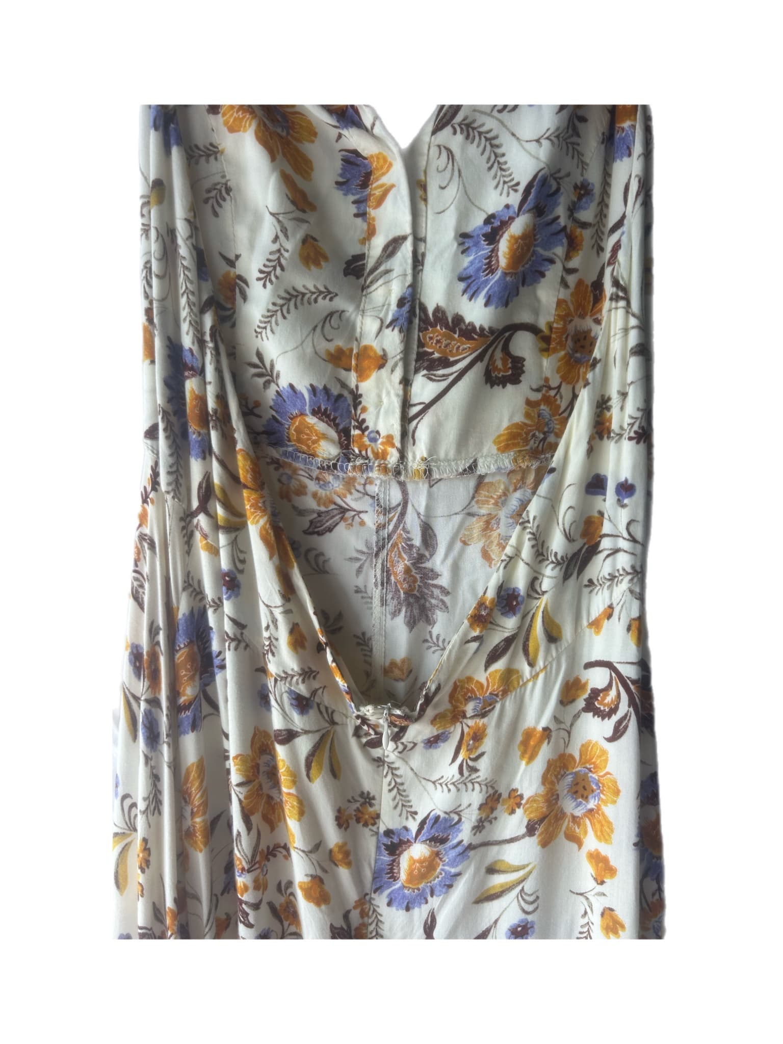 Jaase Floral Print Halter Neck Maxi Dress Yellow Purple White — photo 7 of 7