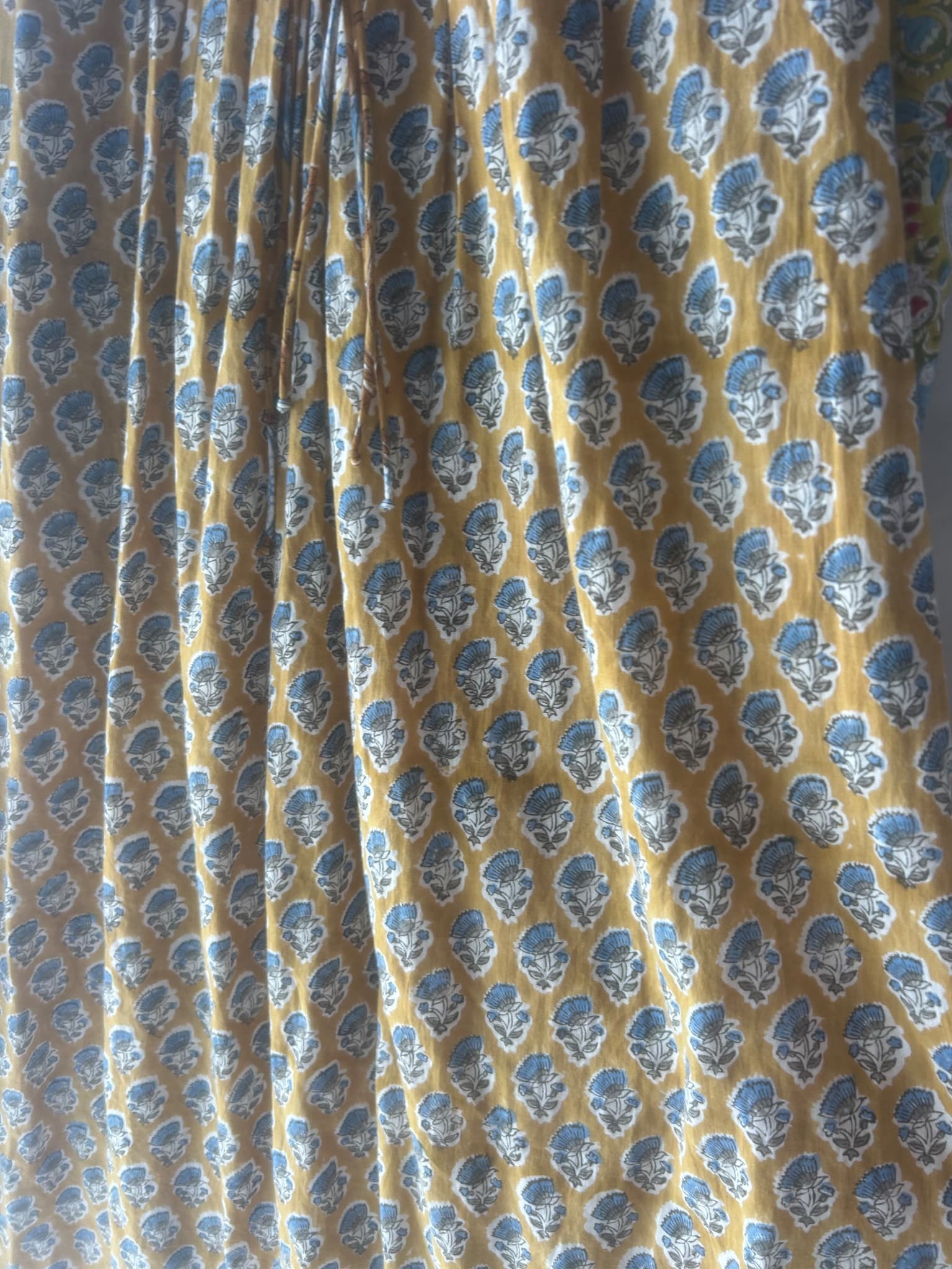 Kinga Csilla Zoya Block Print Marrakesh Floral Long Sleeve Maxi Dress Mustard Size 6 — photo 5 of 6