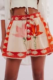 KINGA SCILLA Devi Boxer Red Orange Floral Print Size XS — photo 2 of 5