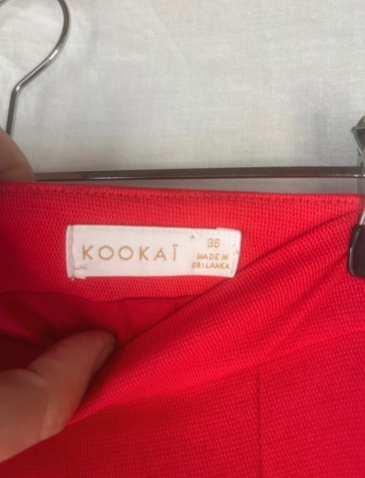 Kookai High-Waisted Textured Trousers Red Size 36 — photo 2 of 3