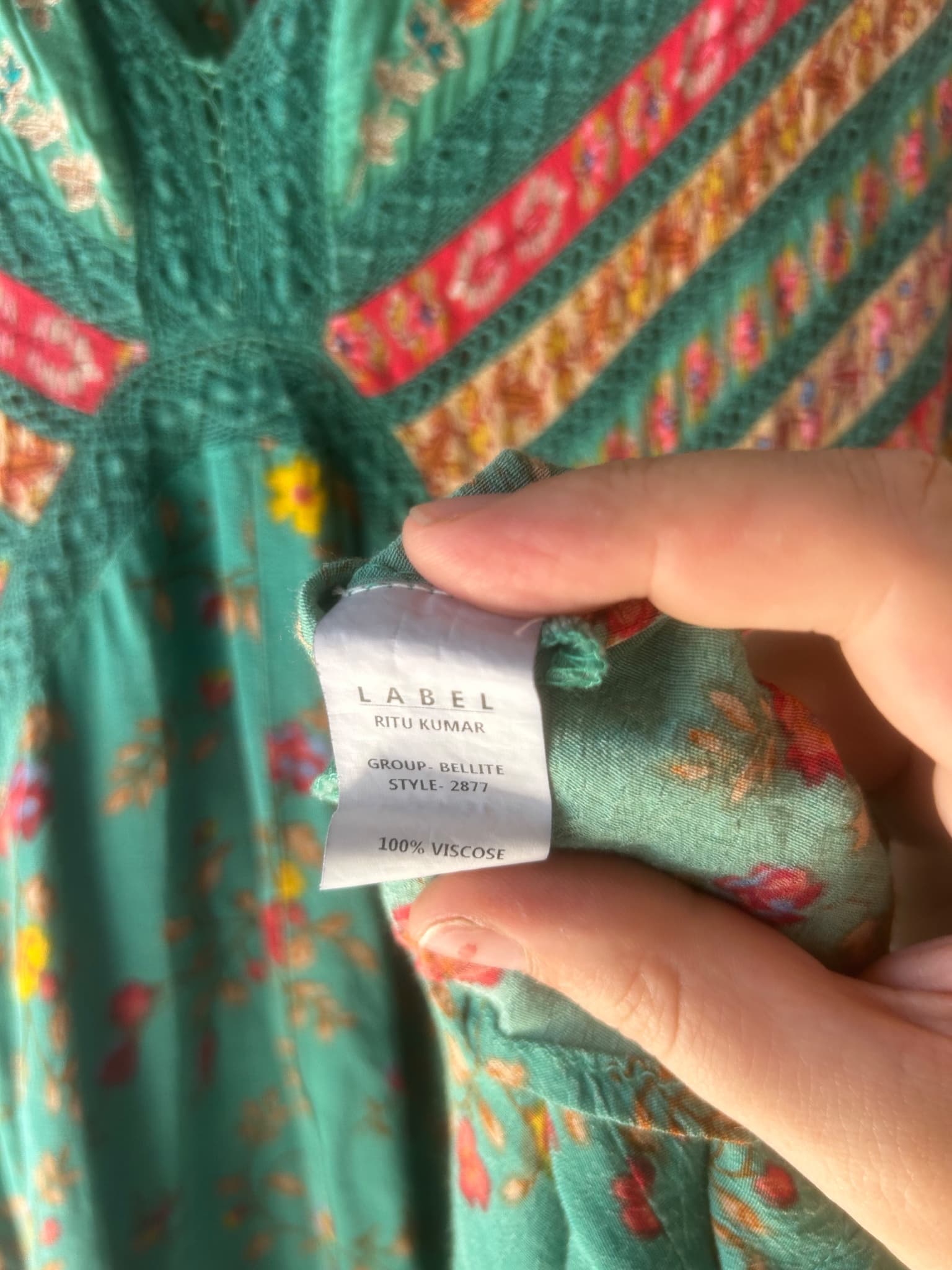 LABEL RITU KUMAR Floral Maxi Dress Green — photo 4 of 7