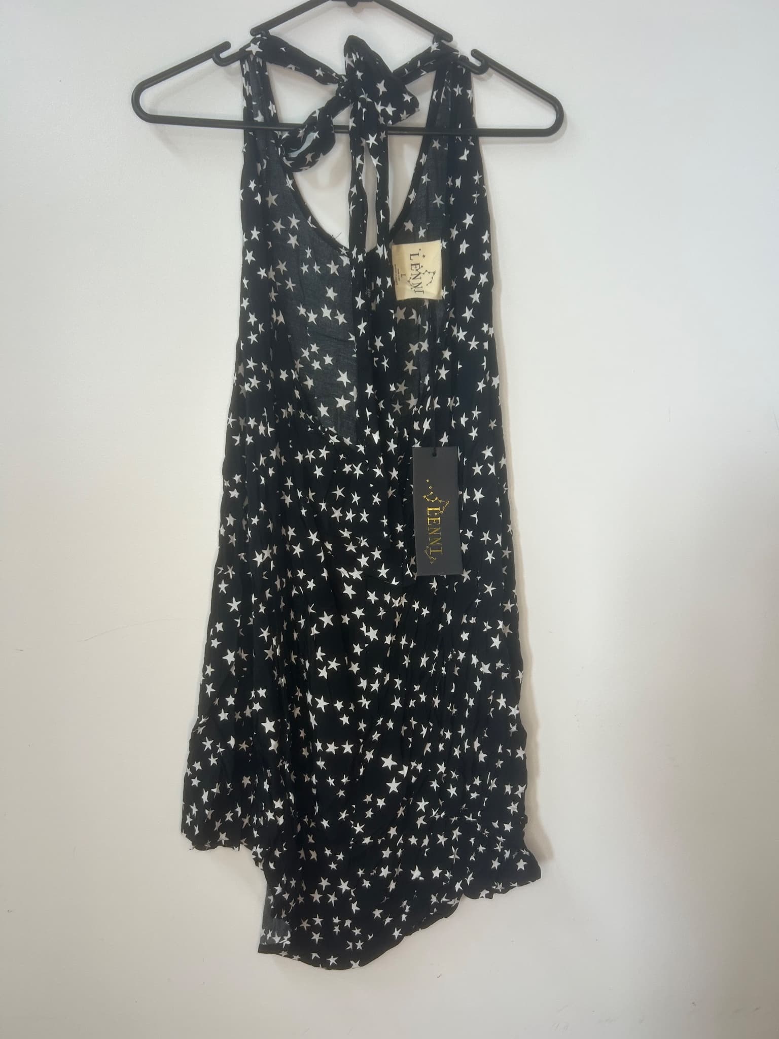 Lenni Black And White Star Print One Shoulder Mini Dress — photo 3 of 4
