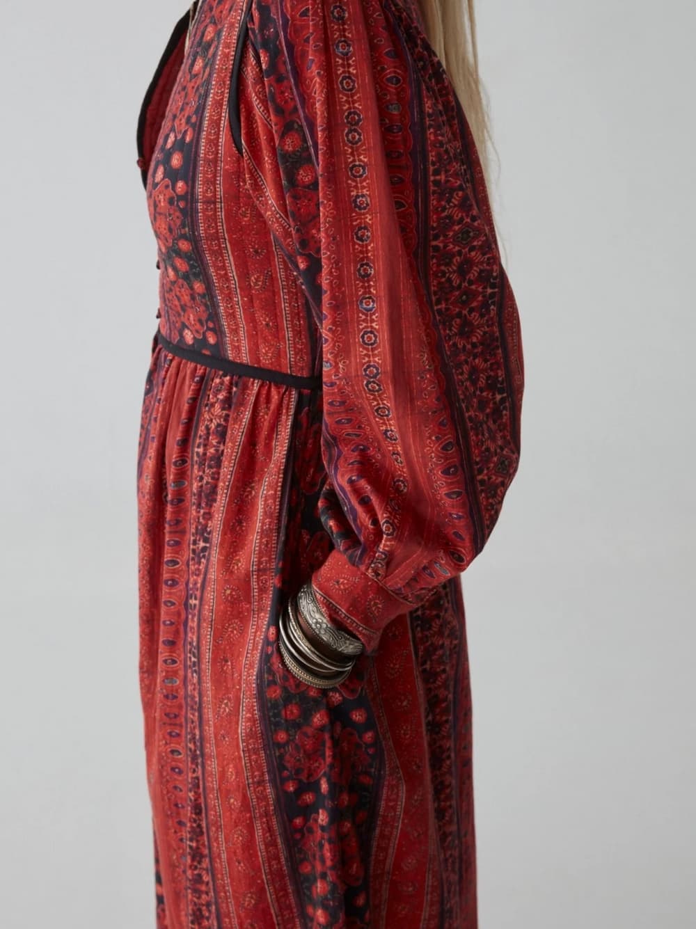 Maison Hotel Dalida Printed V-Neck Maxi Dress Red Black XS — photo 3 of 7