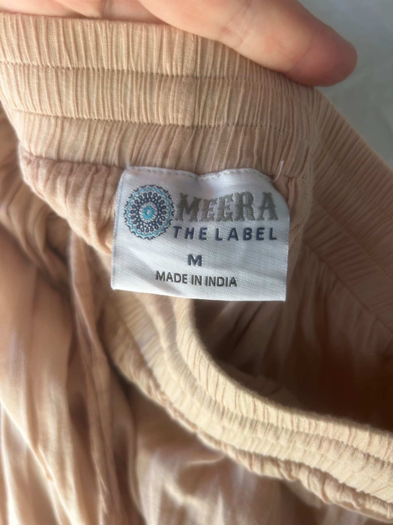 Meera The Label Boho Tiered Maxi Skirt Peach Lace Trim Size M — photo 3 of 4