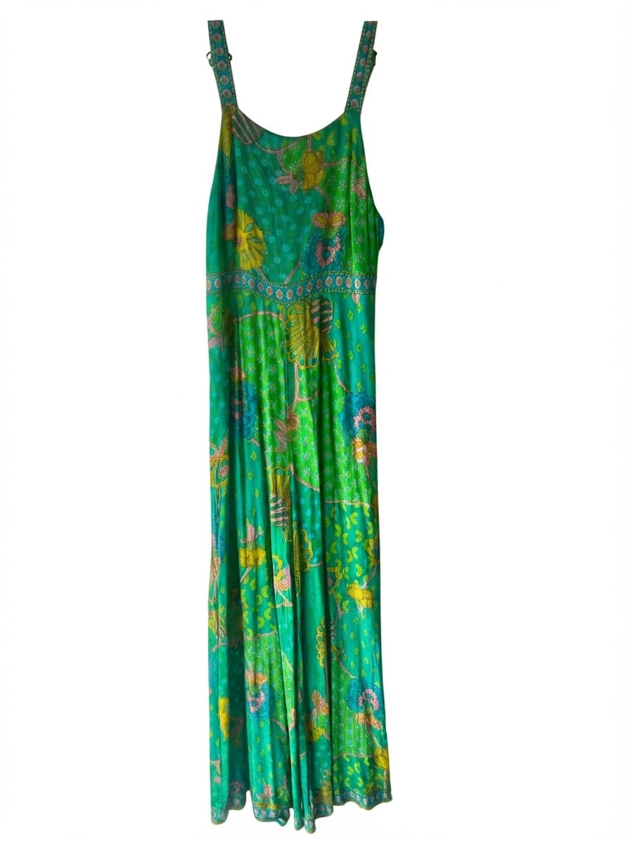 Nine Lives Bazaar Floral Jumpsuit Green Women's Size 8 — photo 2 of 10