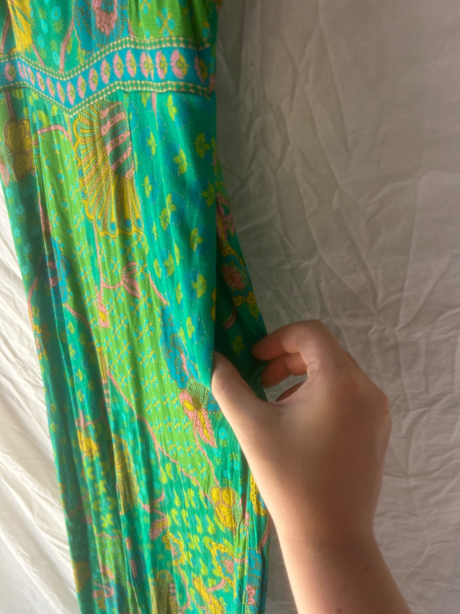 Nine Lives Bazaar Floral Jumpsuit Green Women's Size 8 — photo 5 of 10