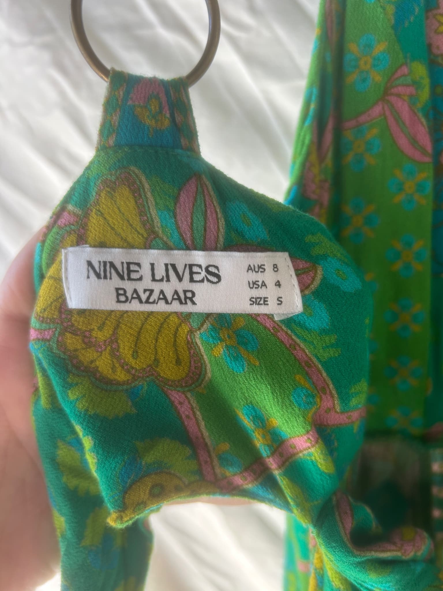 Nine Lives Bazaar Floral Jumpsuit Green Women's Size 8 — photo 3 of 10