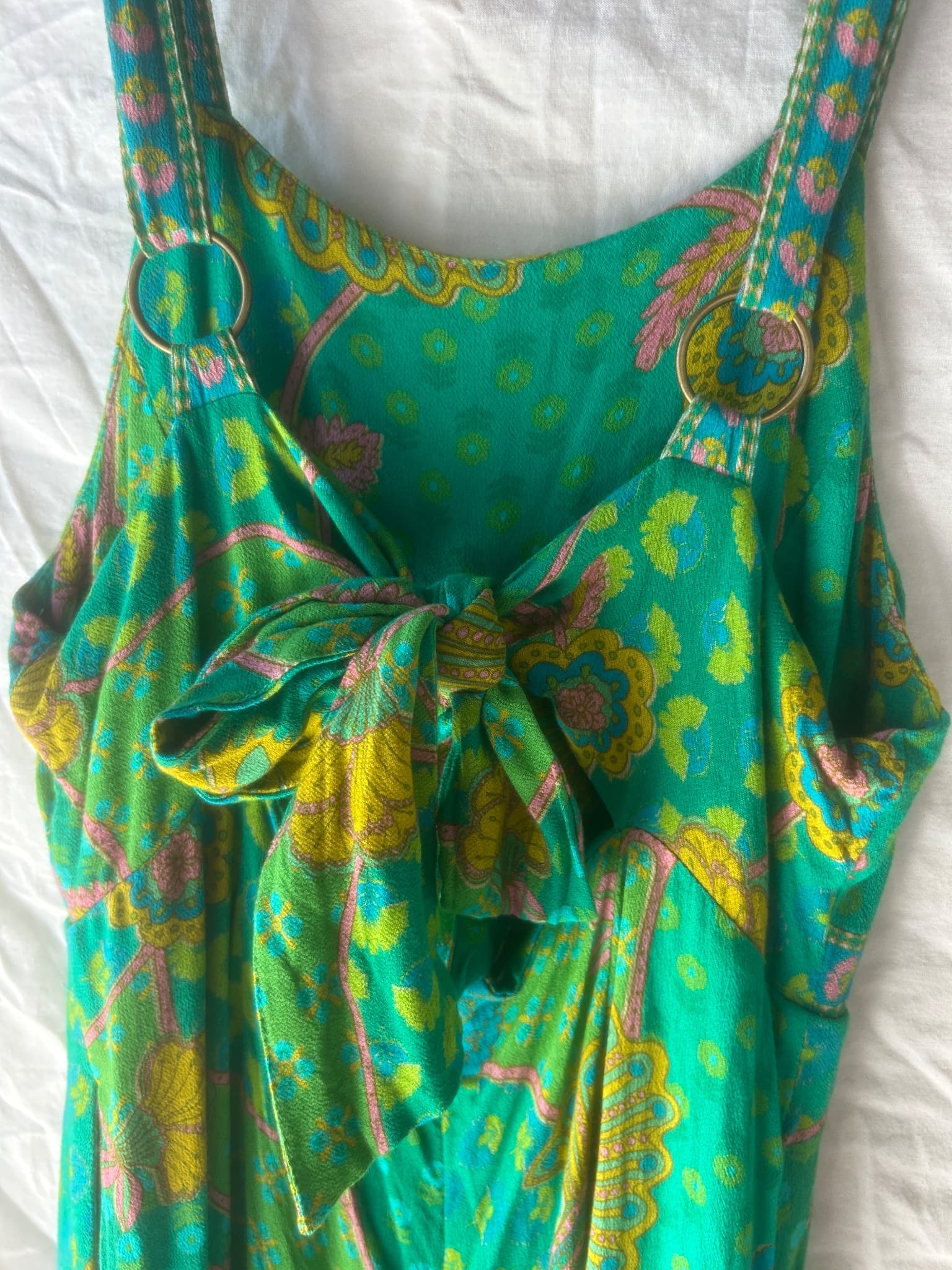 Nine Lives Bazaar Floral Jumpsuit Green Women's Size 8 — photo 8 of 10