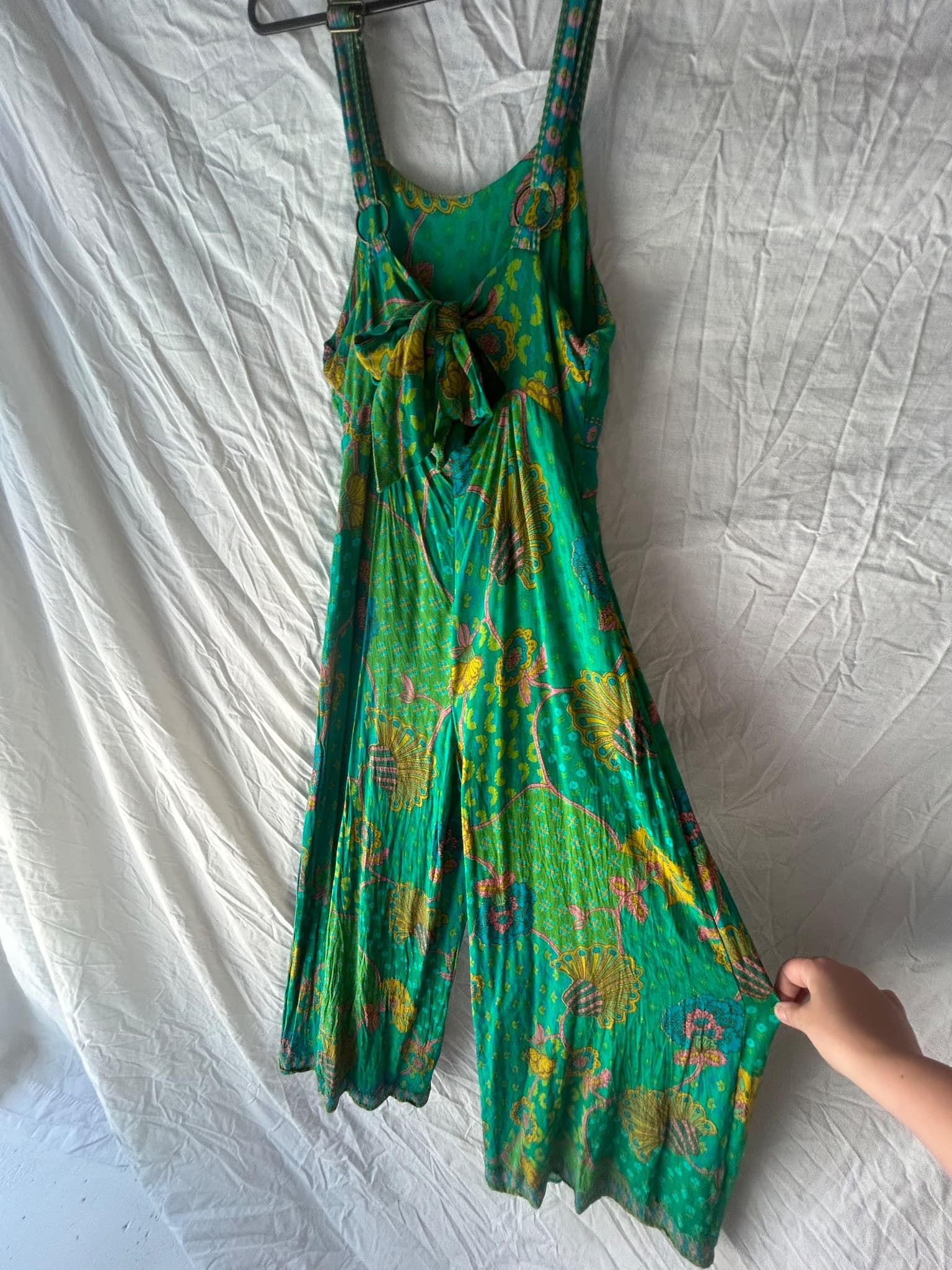 Nine Lives Bazaar Floral Jumpsuit Green Women's Size 8 — photo 9 of 10