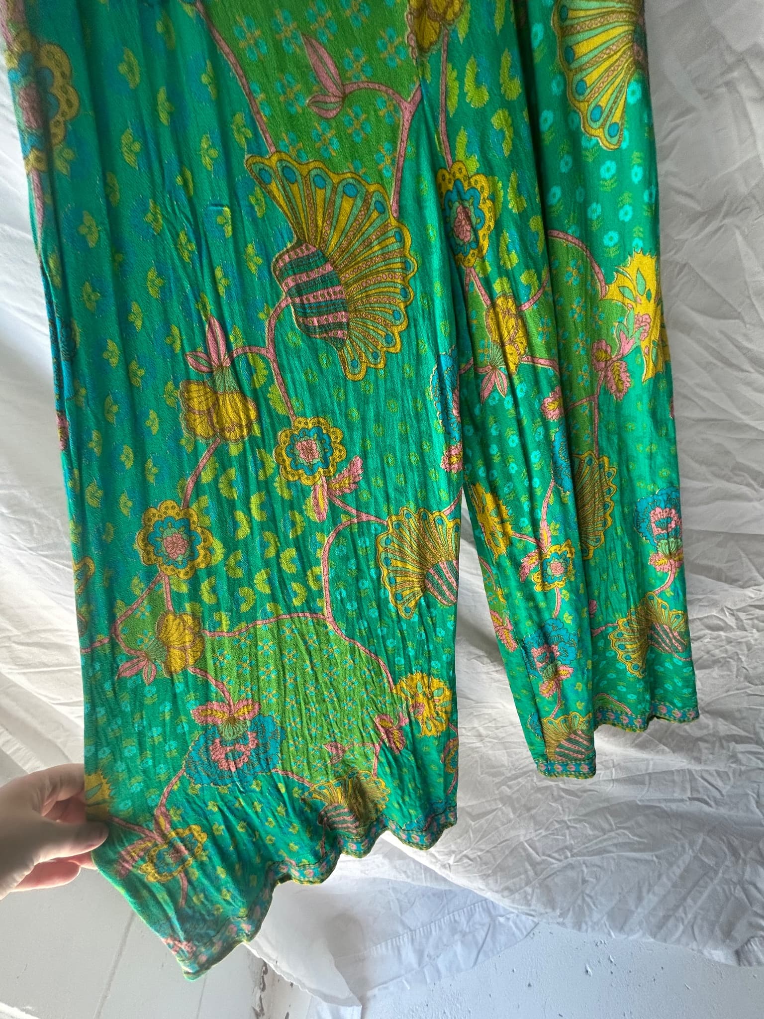 Nine Lives Bazaar Floral Jumpsuit Green Women's Size 8 — photo 10 of 10