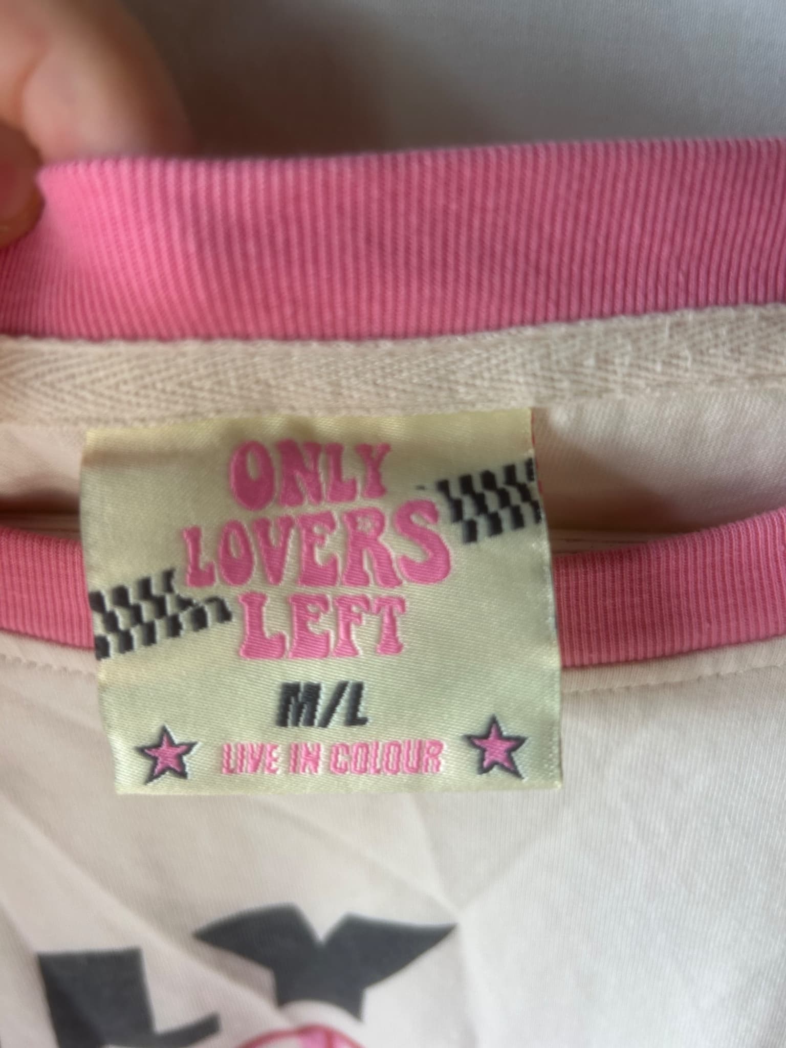 ONLY LOVERS LEFT Graphic Tee Flame Print White Size M/L — photo 3 of 4