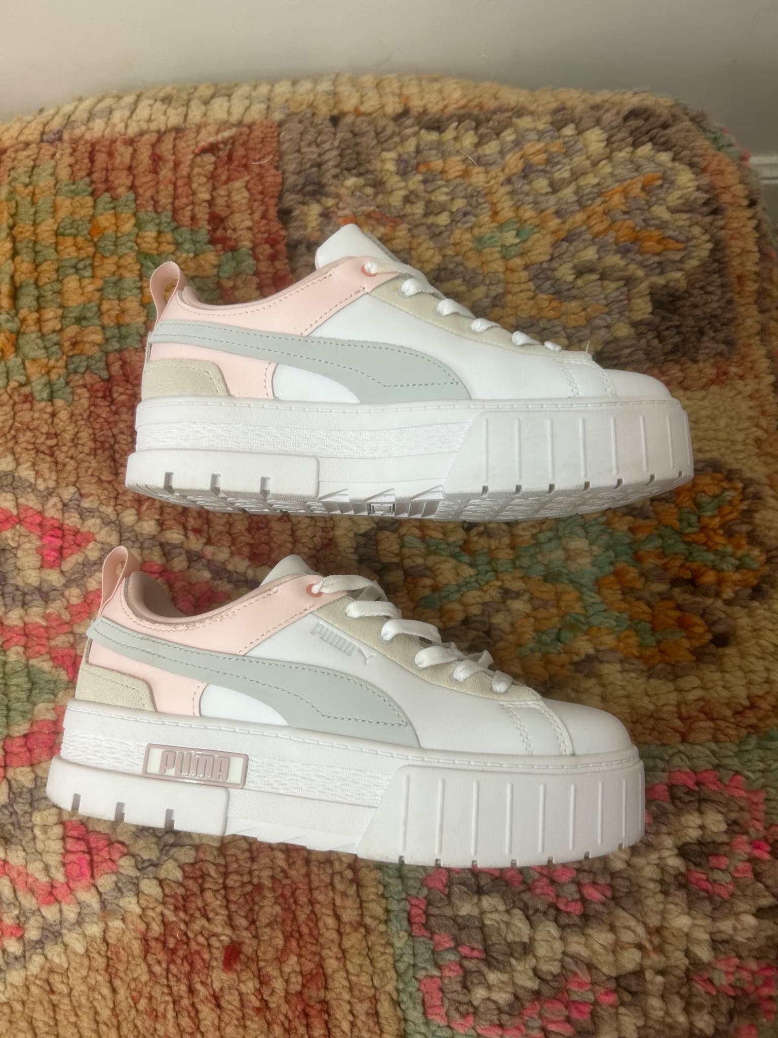 Puma Mayze Rare Women's Platform Sneakers White Pink Size 9 — photo 2 of 5