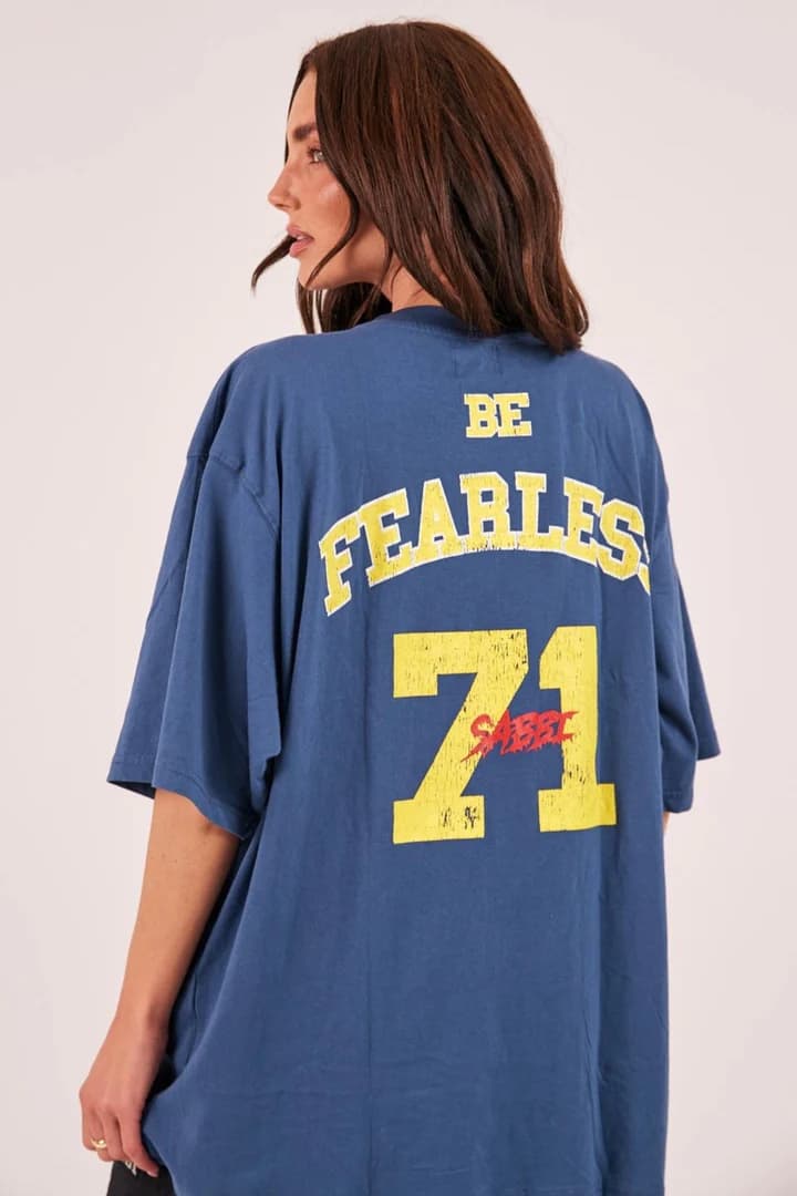 Sabbi Dream Big Oversized Beaded T-Shirt Blue New With Tags — photo 2 of 5