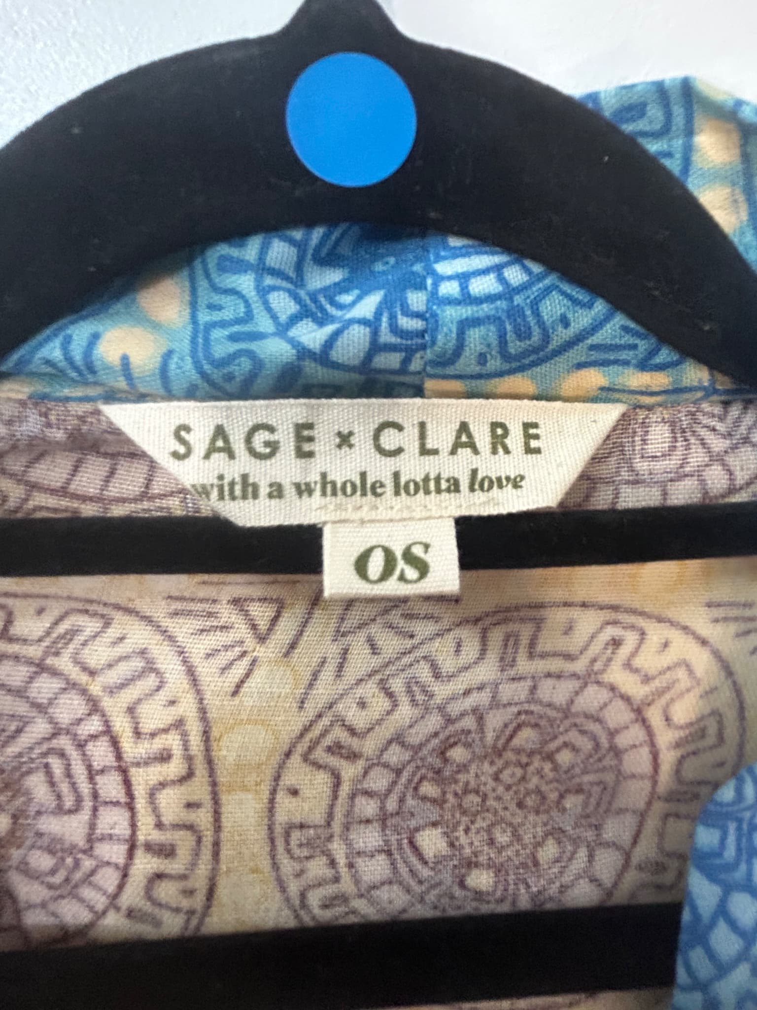Sage x Clare Gabriella Cotton Kimono Robe Mustard Blue — photo 6 of 8