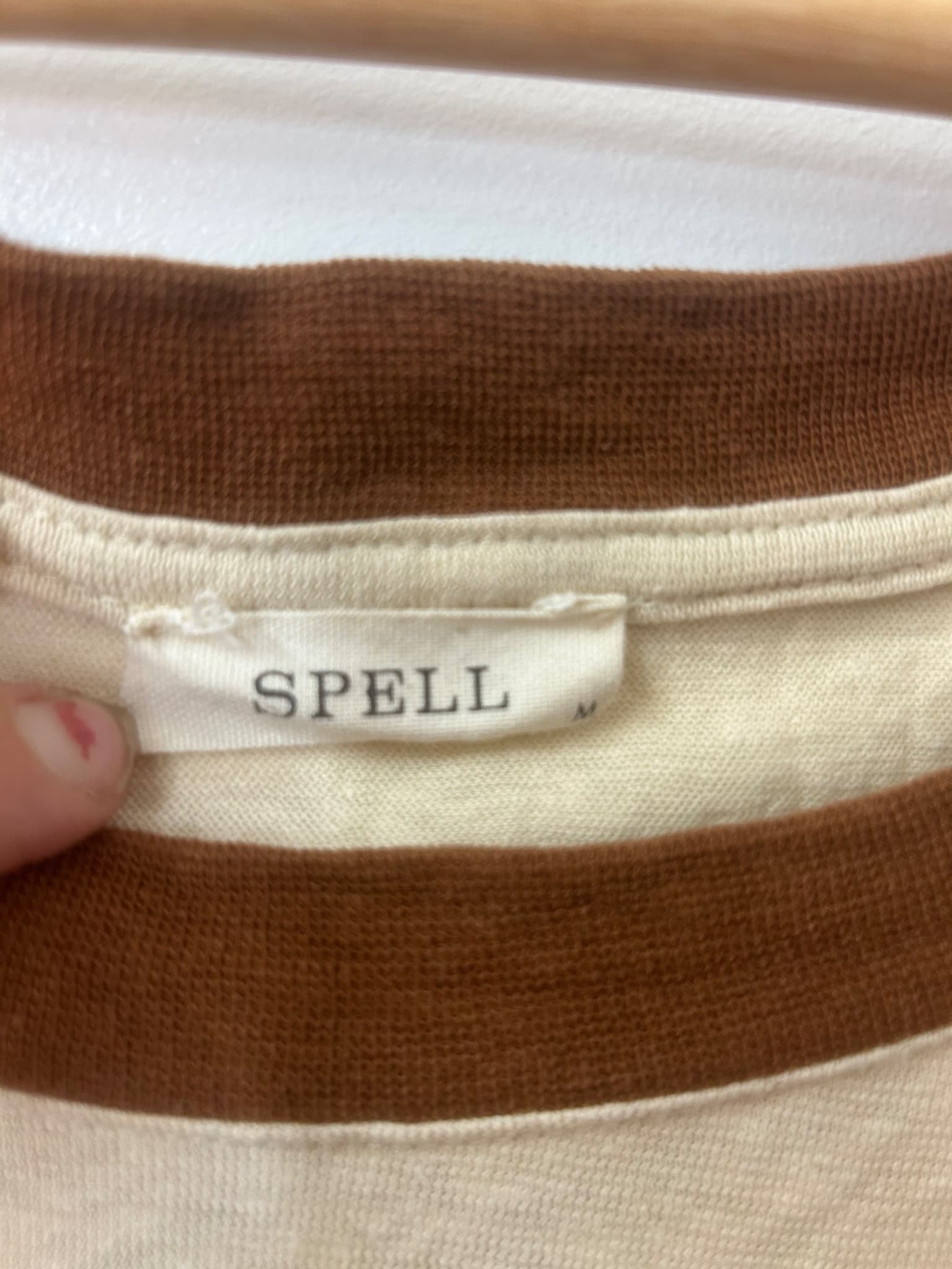 Spell Byron Bay 78 Vintage Style Varsity Jersey T-Shirt Cream Brown — photo 3 of 4