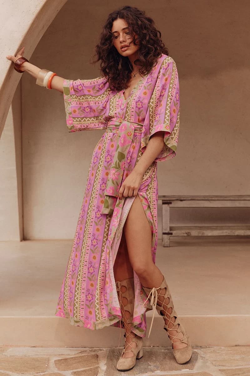 SPELL Goldie Gown Desert Rose Floral Maxi Dress XXS — photo 1 of 5