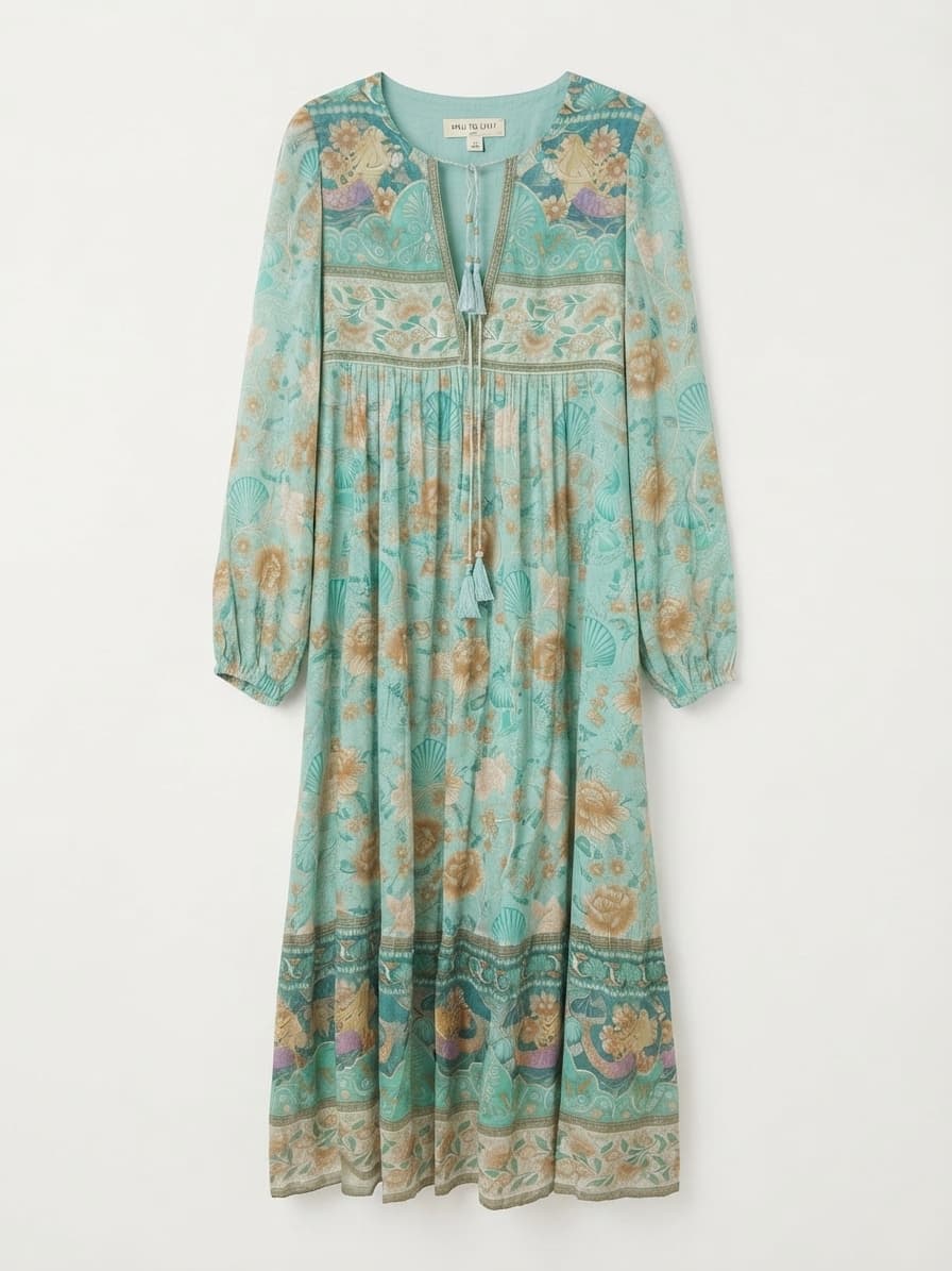 SPELL & THE GYPSY Seashell Boho Dress in Seafoam — photo 2 of 4