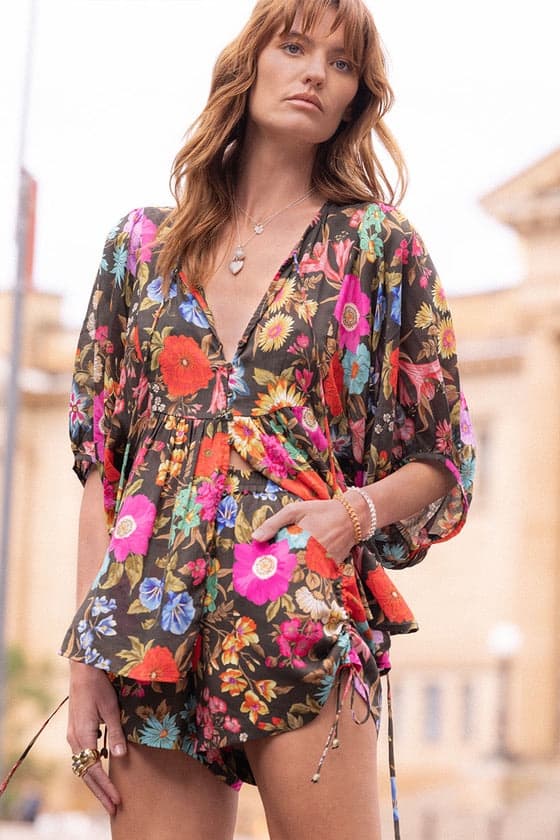 Spell Valley Of The Dolls Floral Blouse & Shorts Set Size XS — photo 2 of 5