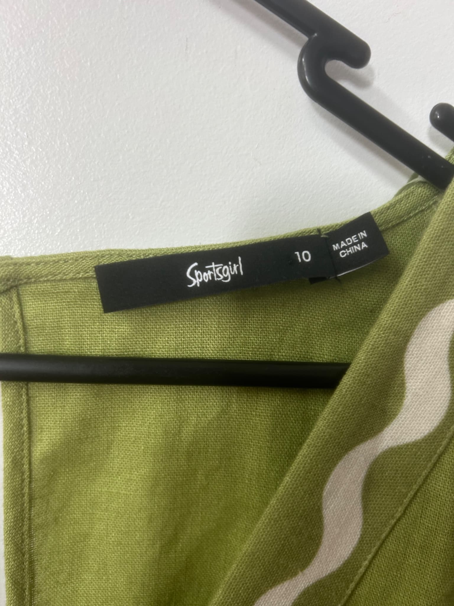 Sportsgirl Green Linen Blend Celestial Embroidered Midi Dress Size 10 — photo 4 of 5