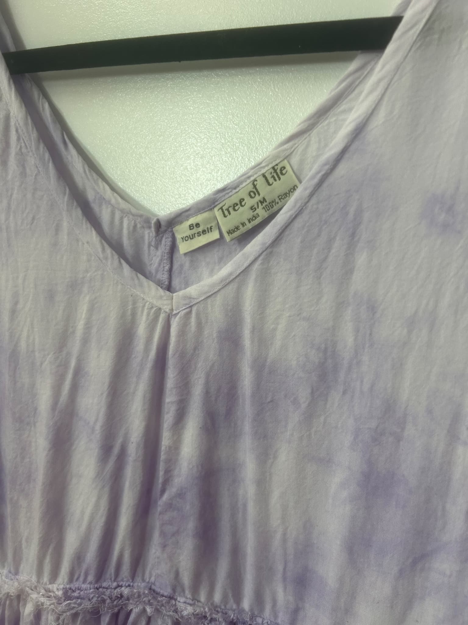Tree of Life Purple Tie-Dye V-Neck Peplum Tank Top S/M — photo 2 of 3