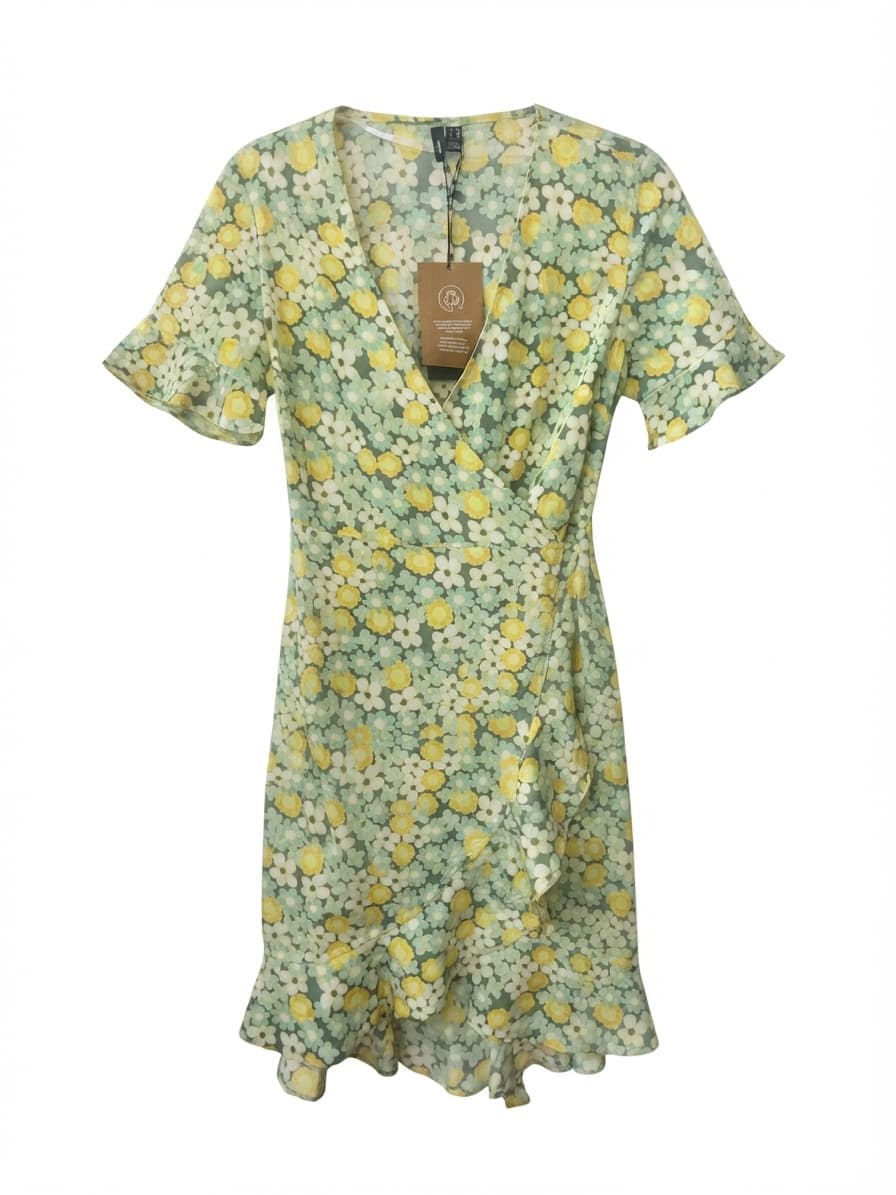 Vero Moda Floral Wrap Dress With Ruffle Hem - Size XS — photo 1 of 4