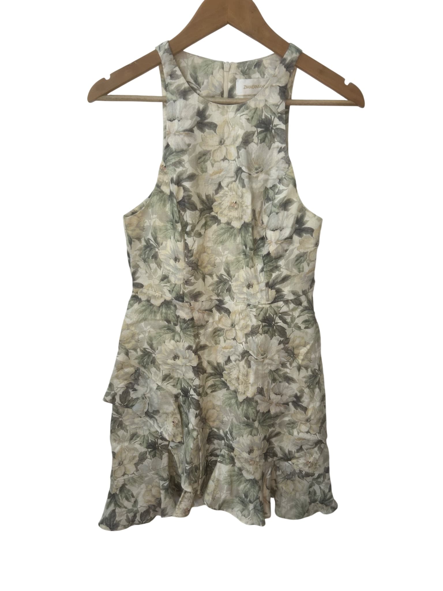 Zimmermann Floral Linen Mini Dress Size 2 — photo 3 of 8