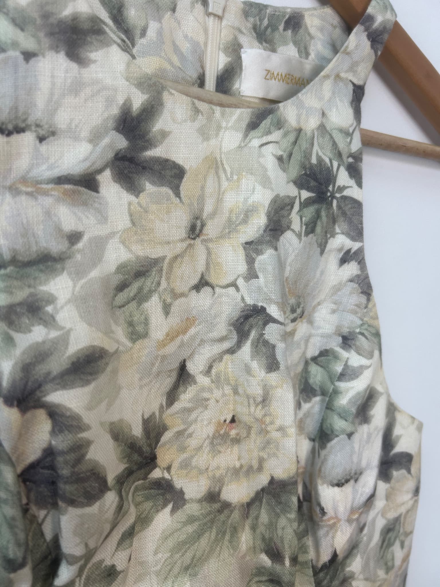Zimmermann Floral Linen Mini Dress Size 2 — photo 4 of 8